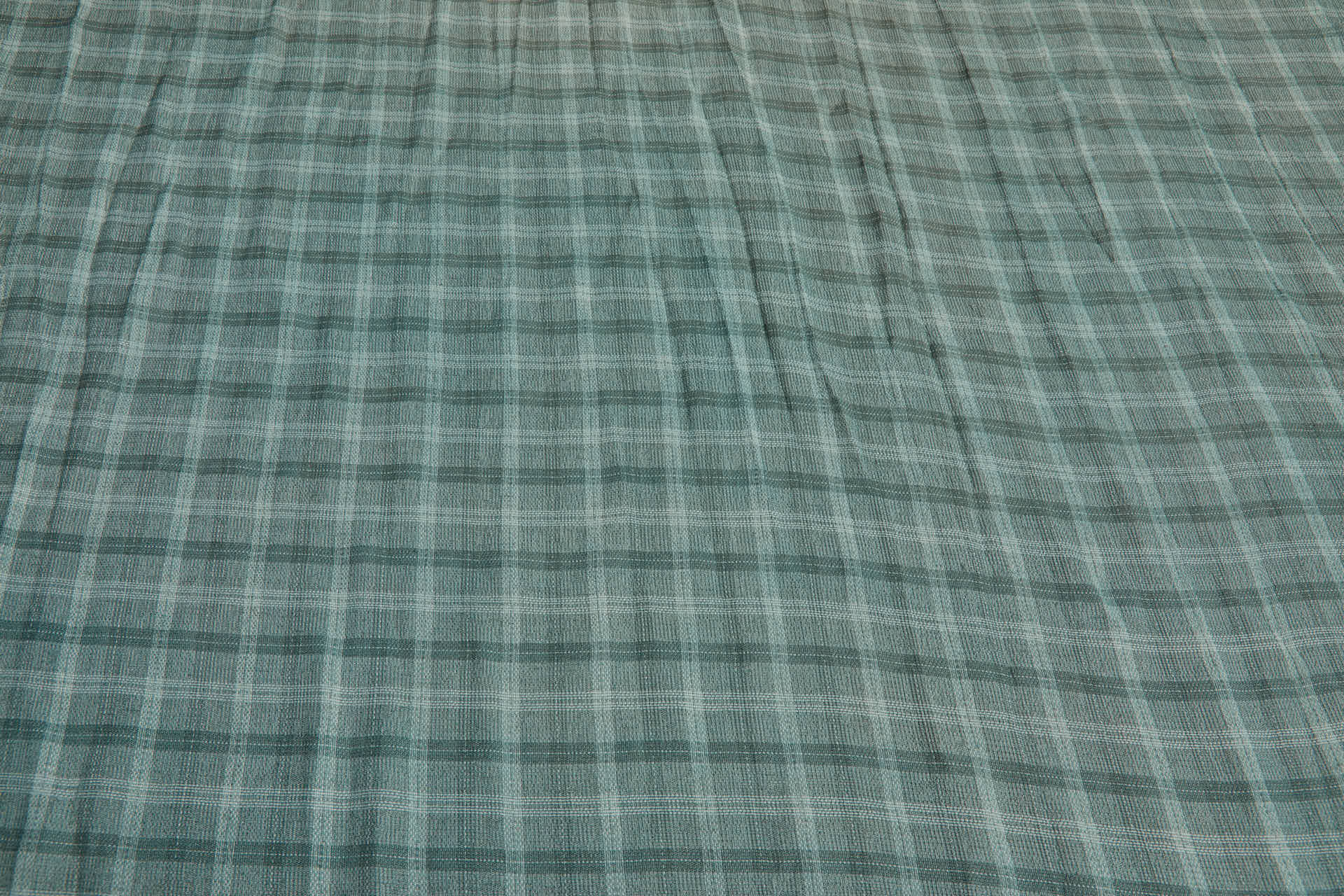 Poly Viscose Check - Hand Dyed and Washed - Woodland Green fabric, image 6 of 6