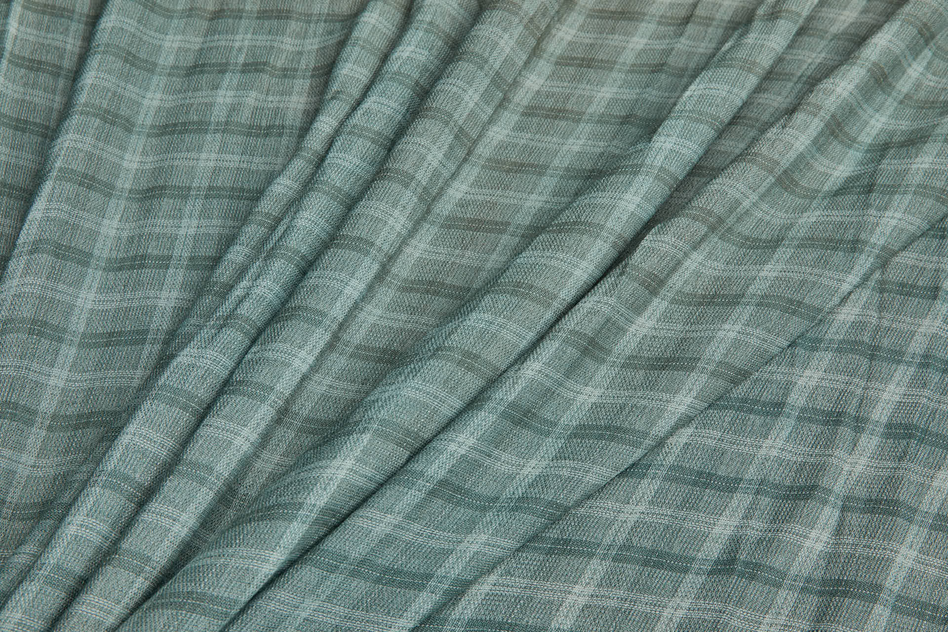 Poly Viscose Check - Hand Dyed and Washed - Woodland Green fabric, image 3 of 6