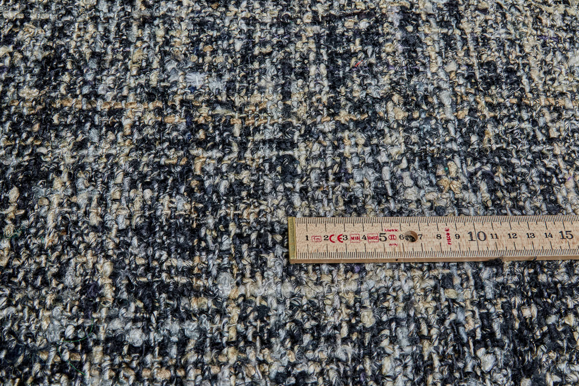 Chunky Tweed Style Lose Weave  - Black, Sand and Grey fabric, image 2 of 6