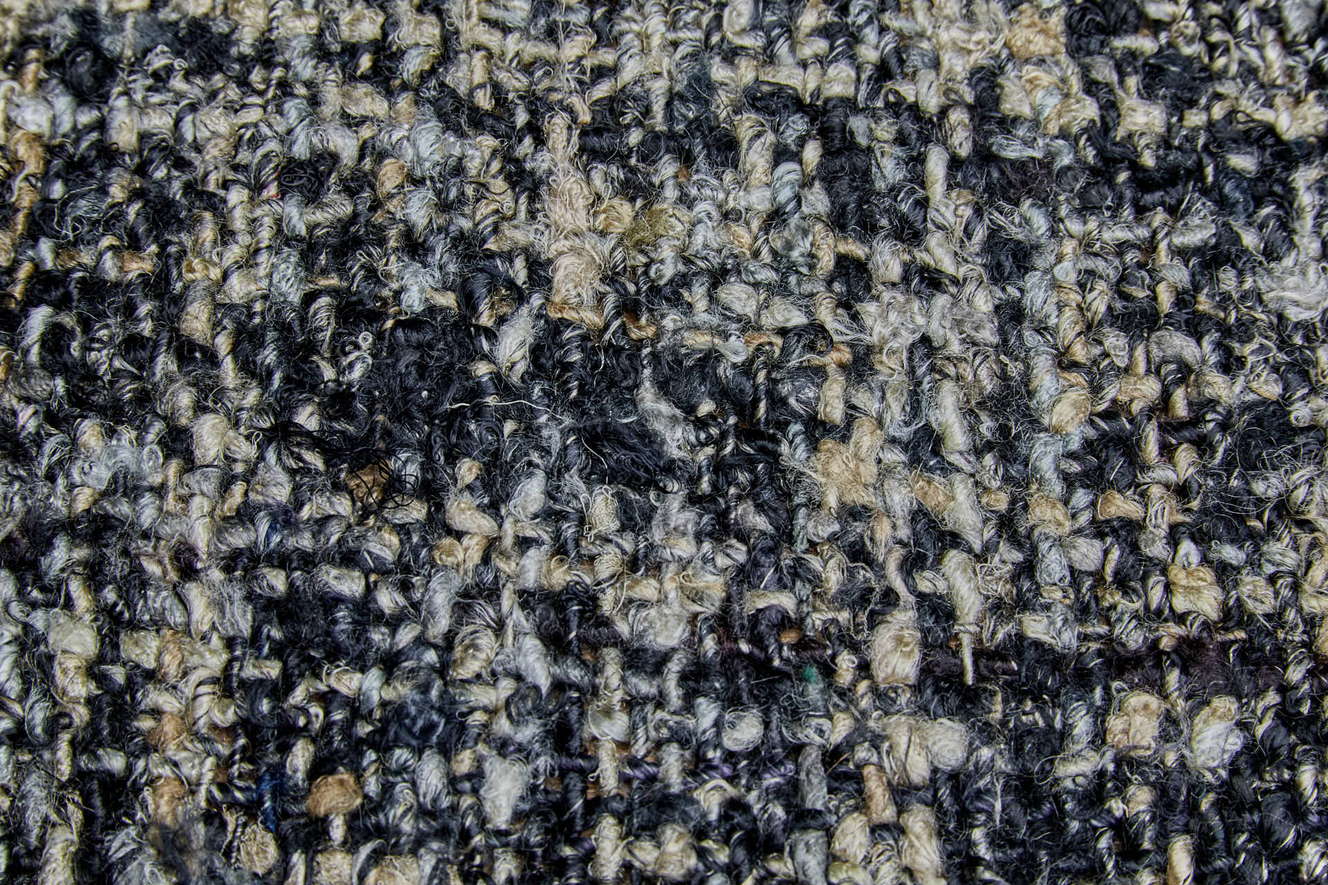 Chunky Tweed Style Lose Weave  - Black, Sand and Grey fabric, image 3 of 6