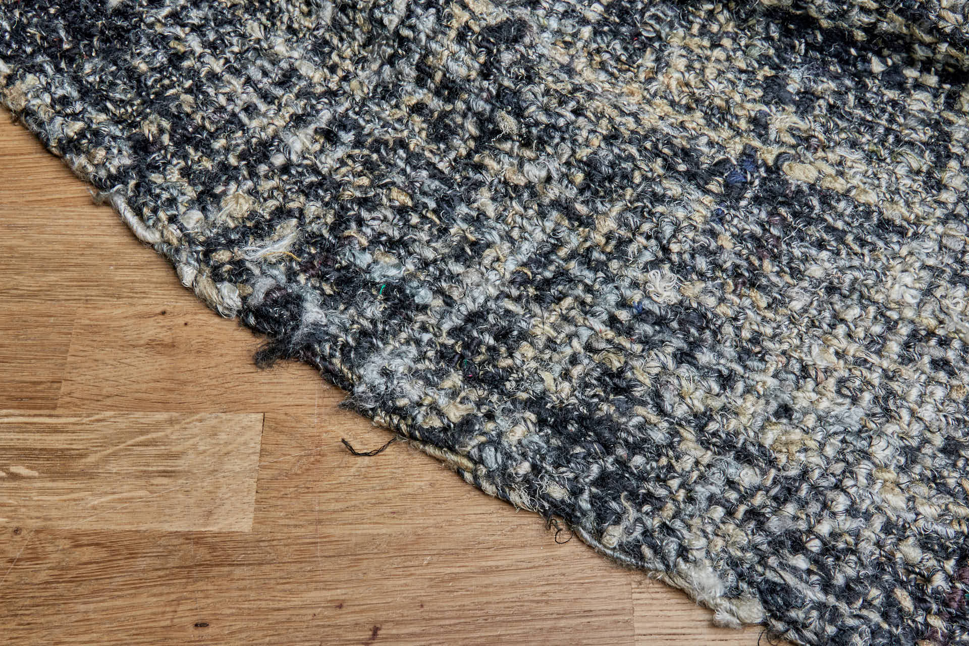 Chunky Tweed Style Lose Weave  - Black, Sand and Grey fabric, image 6 of 6