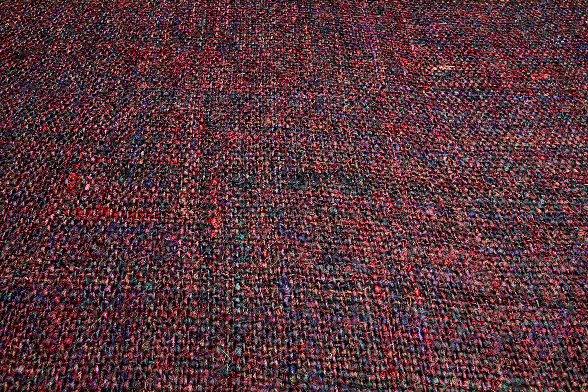 Chunky Tweed Style Lose Weave  - Multi Colour and Burgundy fabric, image 5 of 5