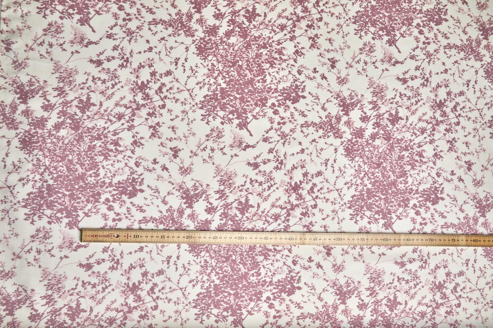 Antique Pink Figurative Floral Print on Cream Silk fabric, image 6 of 6