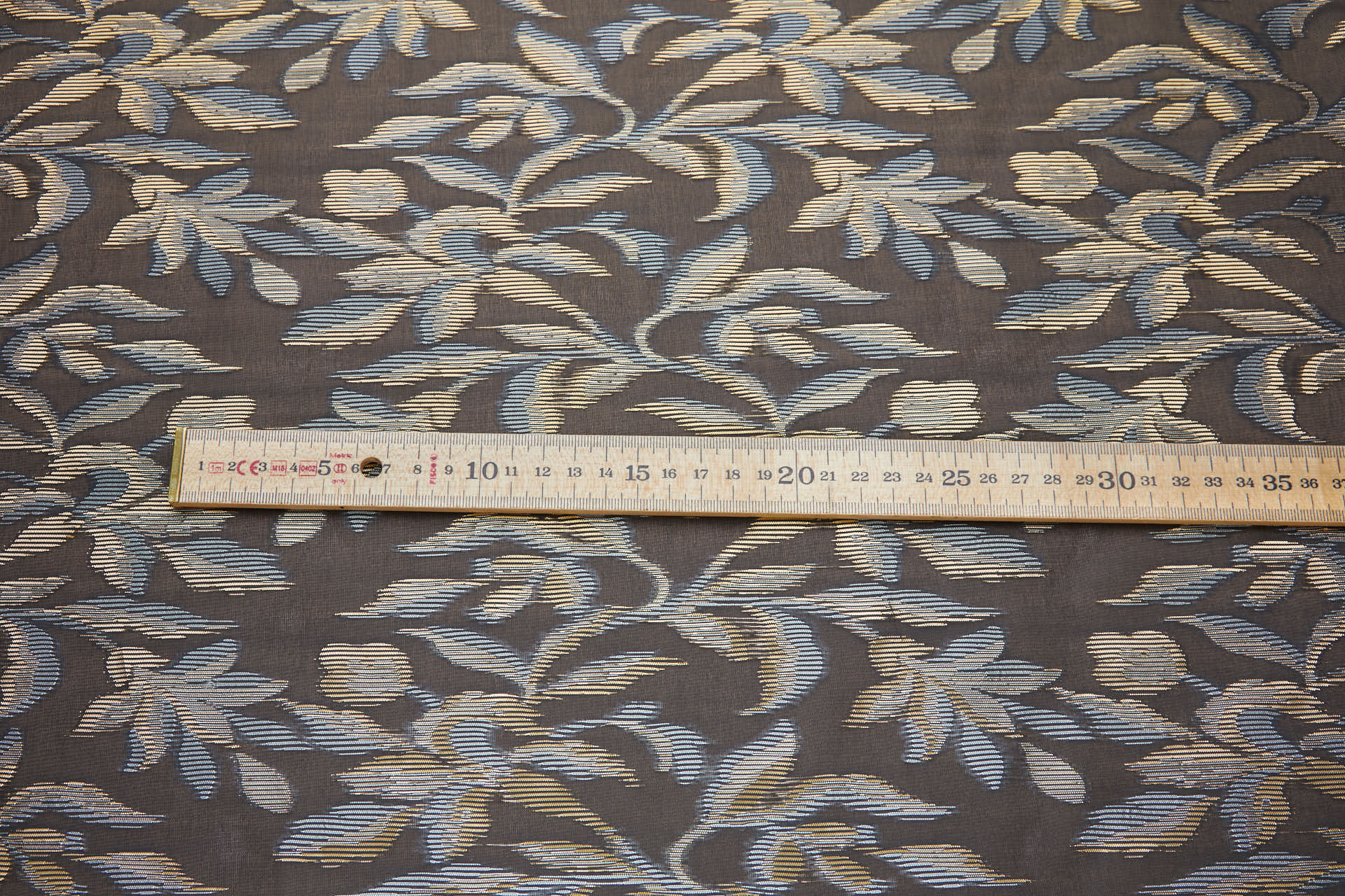 Fil Coupe Floral and Foliage Organza in Black Gold and Silver fabric, image 5 of 9