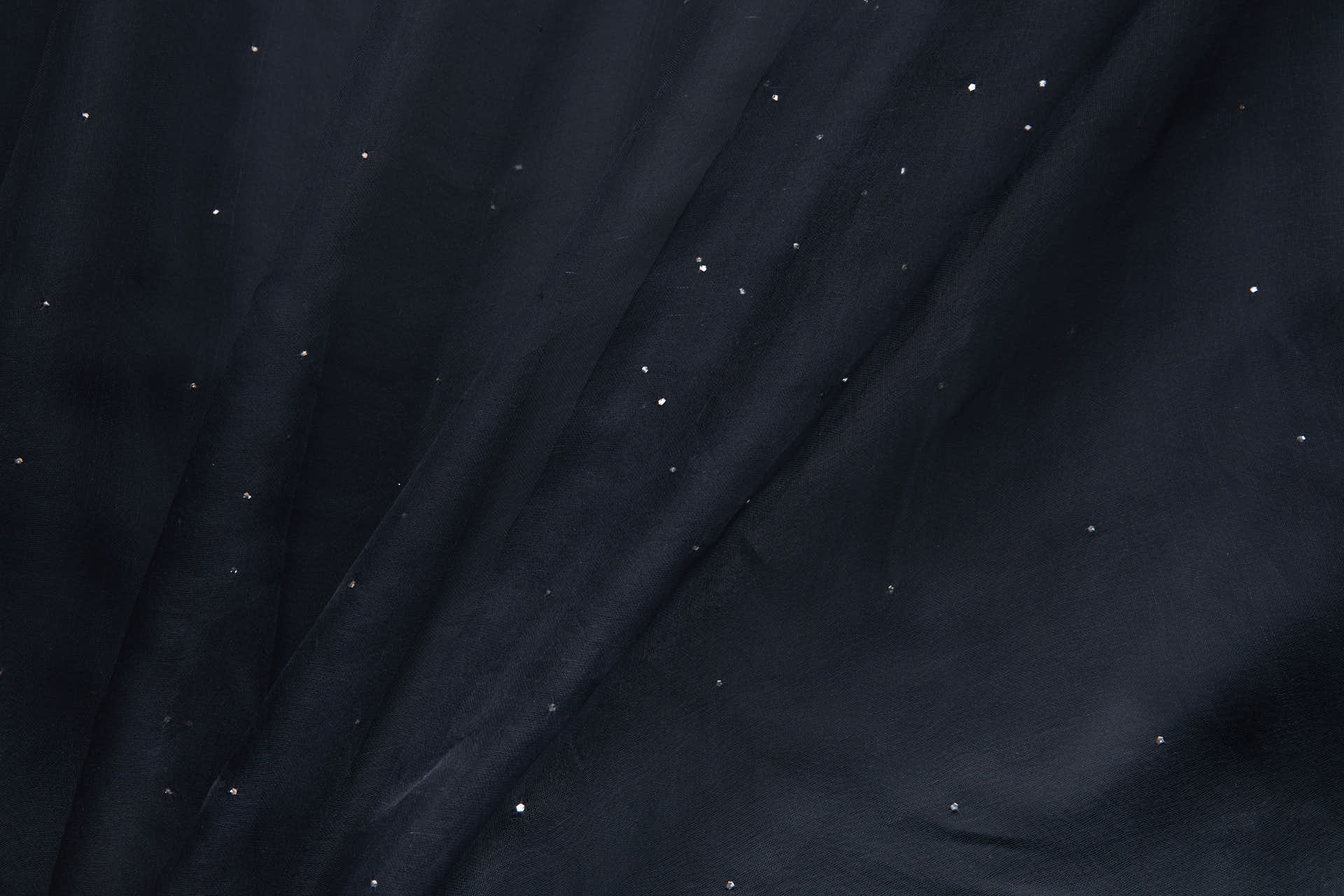 Sheer Silk Gauze with Tiny Silver Studs - Black fabric, image 4 of 12