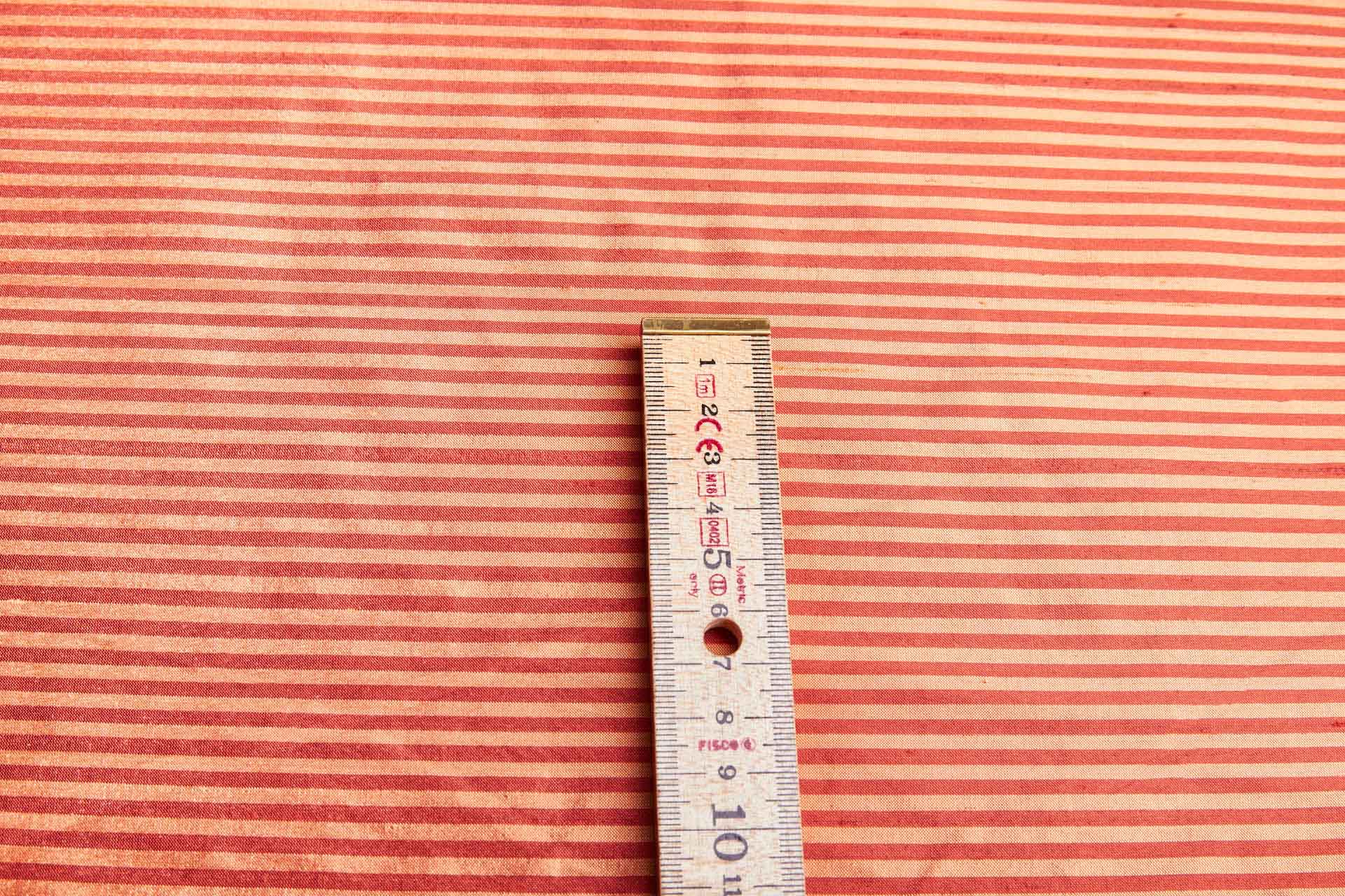Striped Silk Dupion in Rust and Peach fabric, image 2 of 8