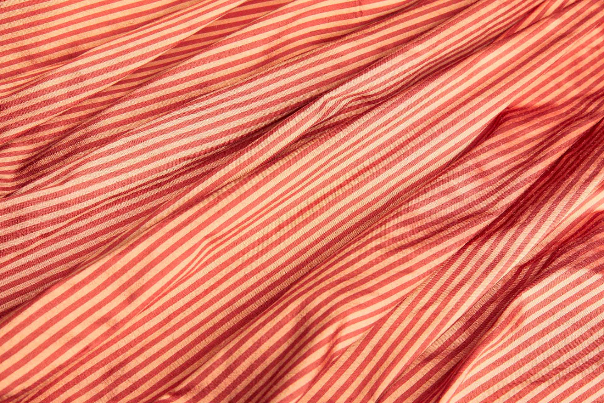 Striped Silk Dupion in Rust and Peach fabric, image 4 of 8