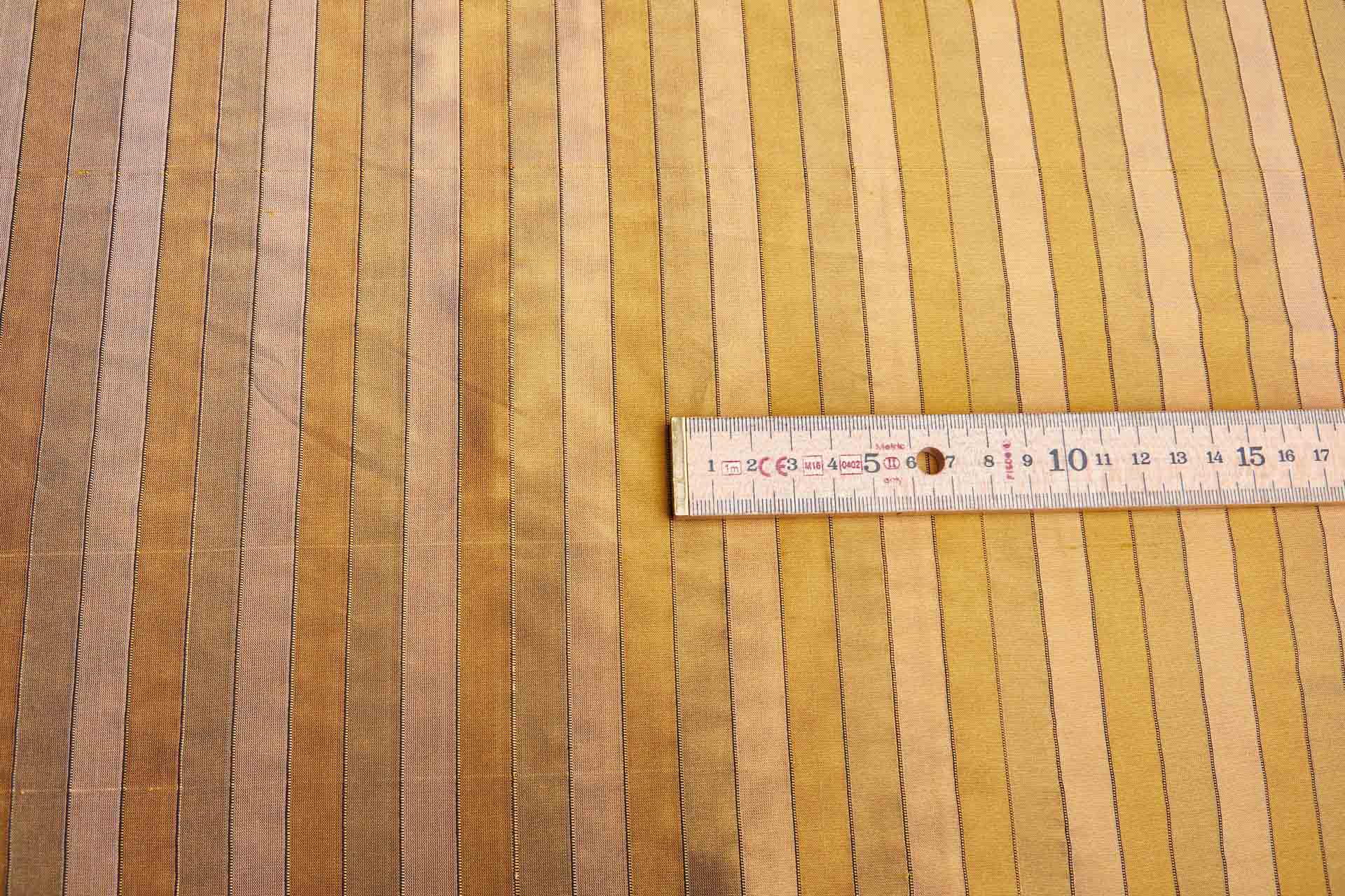 Wide Striped Silk Dupion - Warm Yellow and Gold fabric, image 2 of 7
