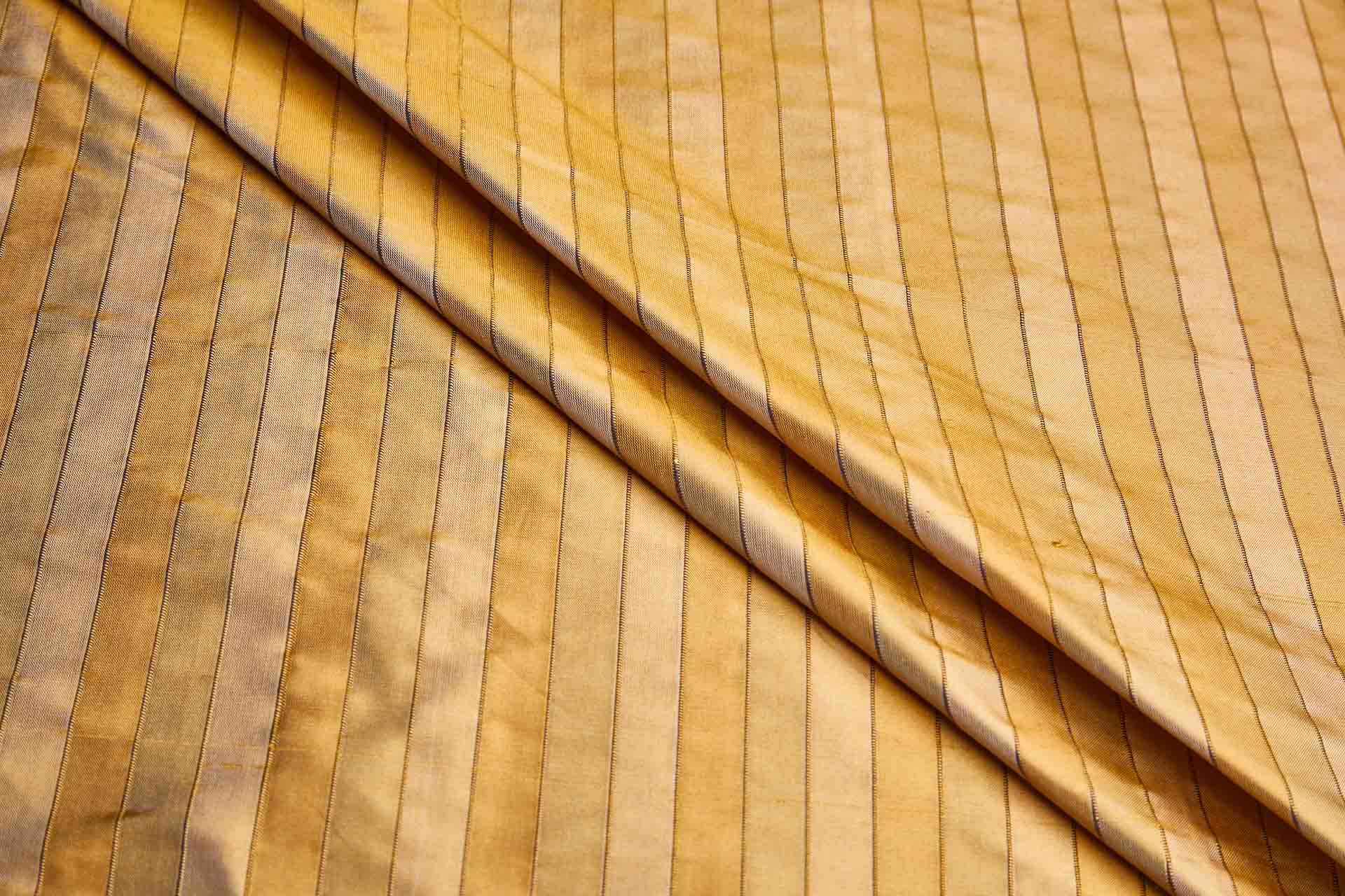 Wide Striped Silk Dupion - Warm Yellow and Gold fabric