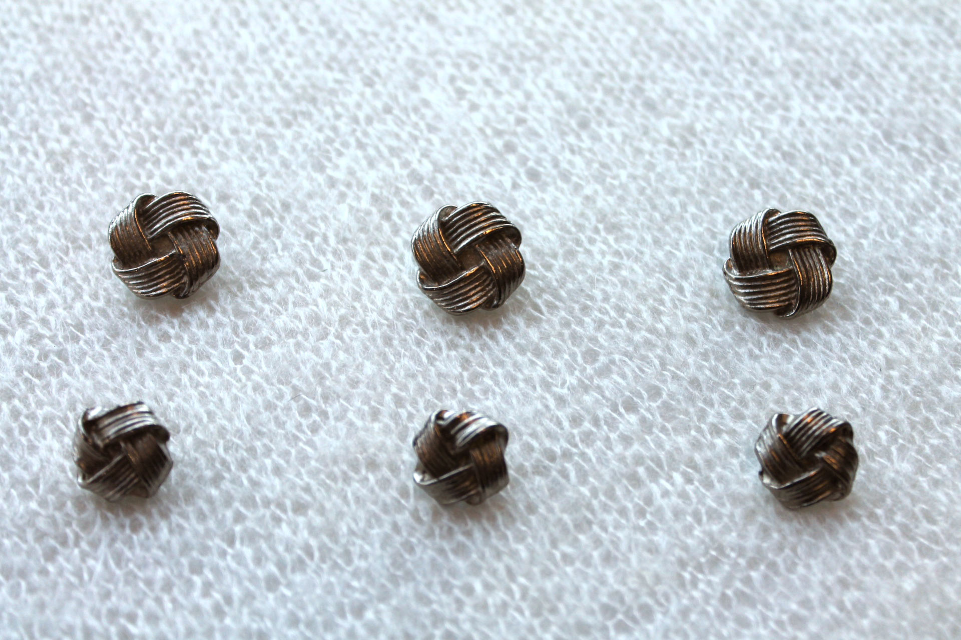 Metal Knot Button - Medium Silver, image 2 of 3