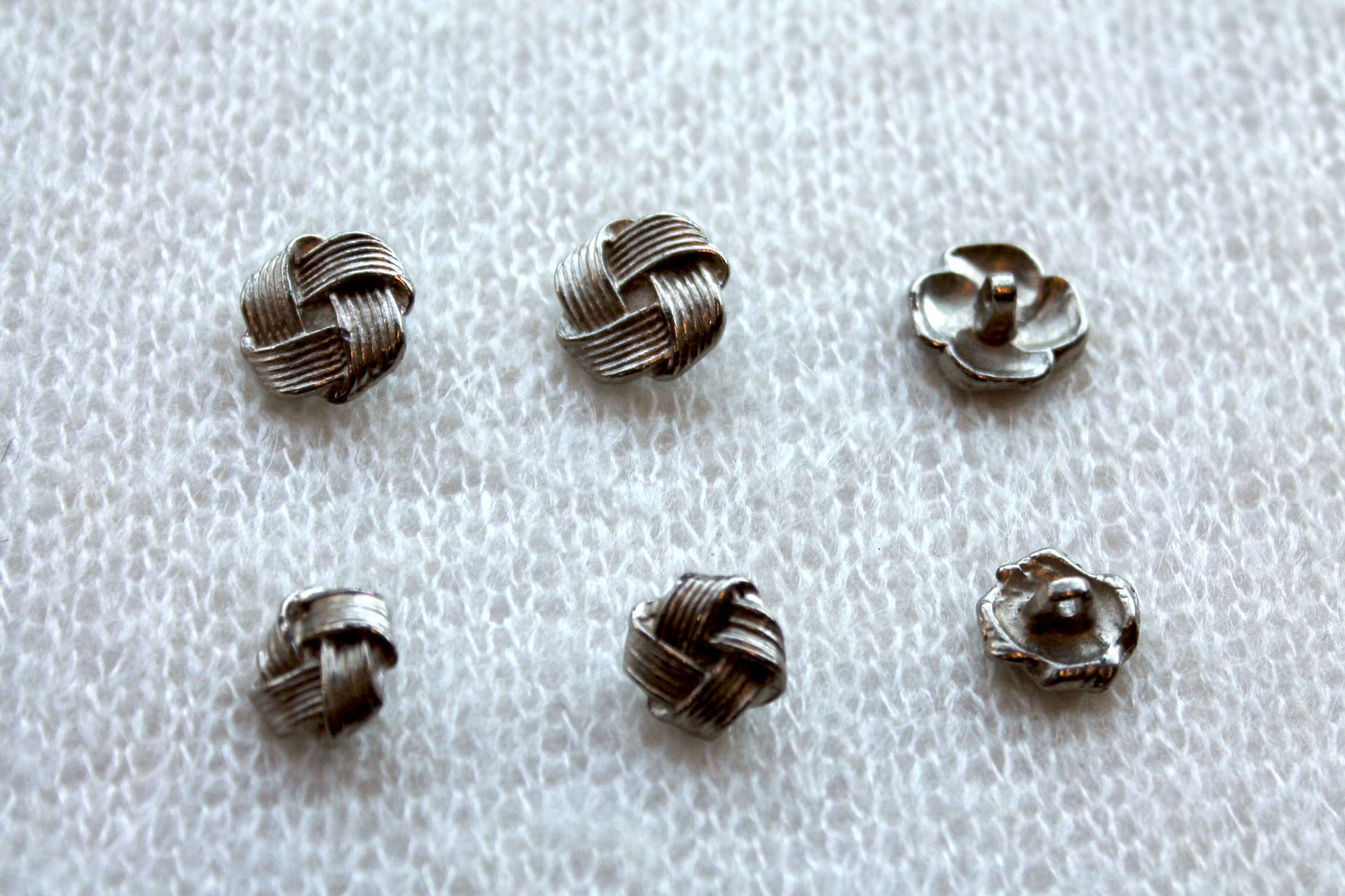 Metal Knot Button - Medium Silver, image 3 of 3