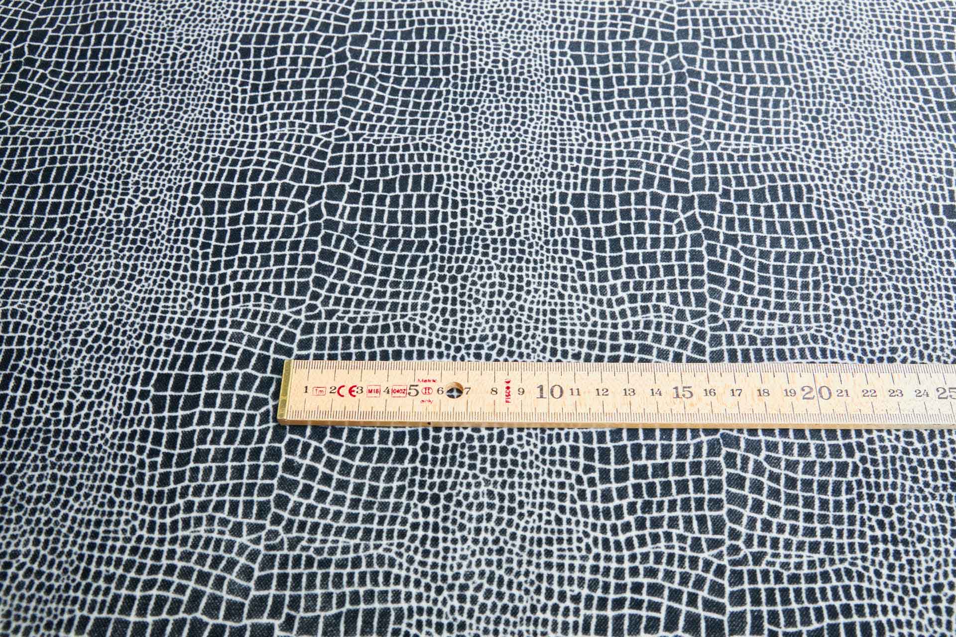 Crocodile Print Cotton Velvet - Black and Ivory fabric, image 3 of 8