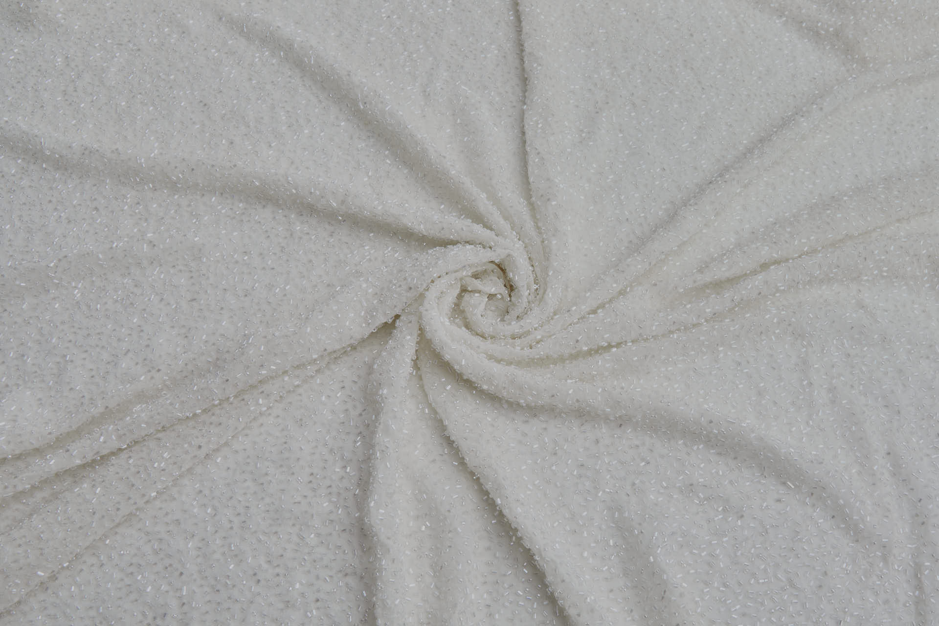Beaded Silk Chiffon - Vintage Ivory fabric