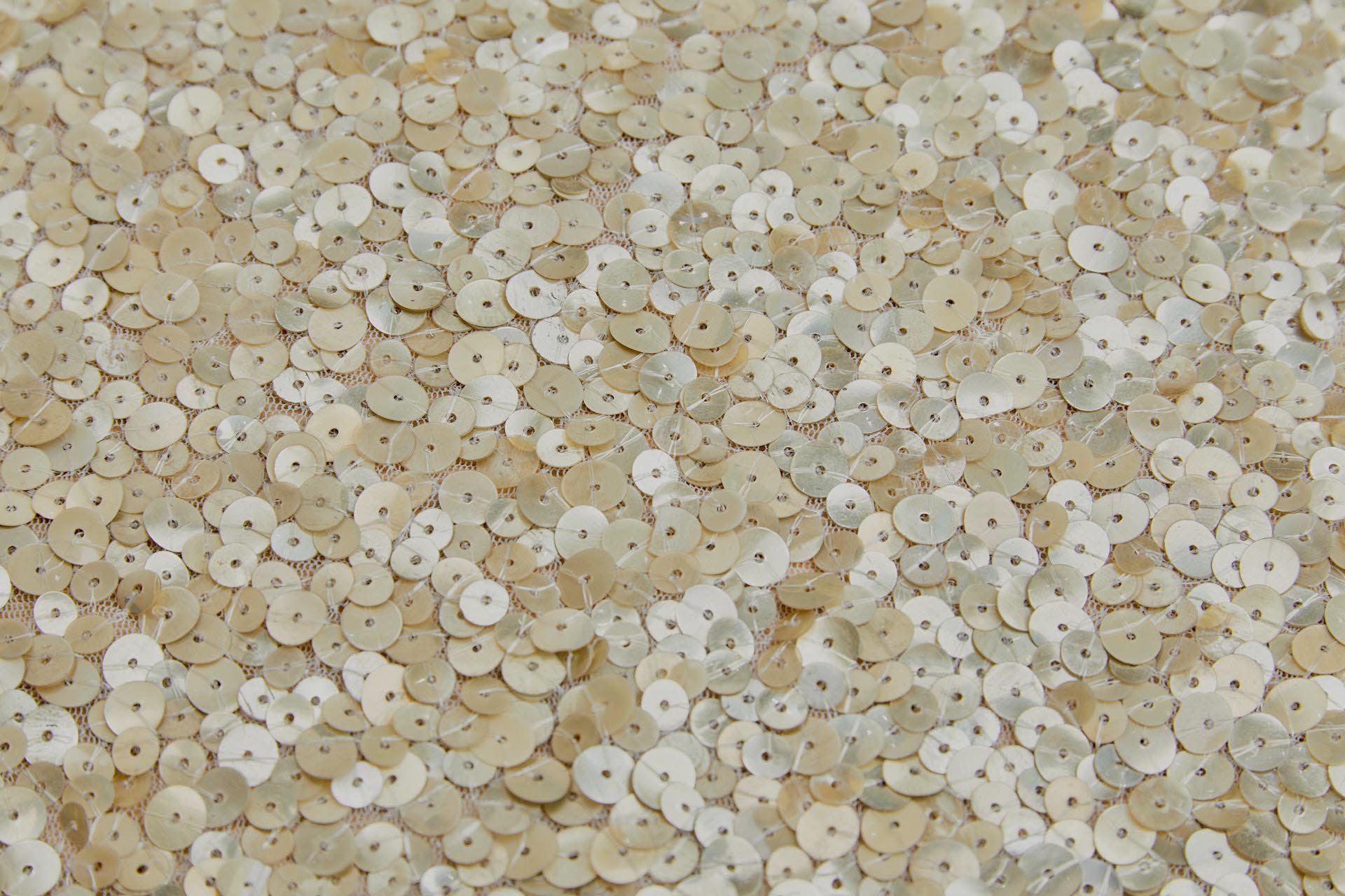 Gold Iridescent Mixed Sequins on Ivory Tulle fabric, image 2 of 8