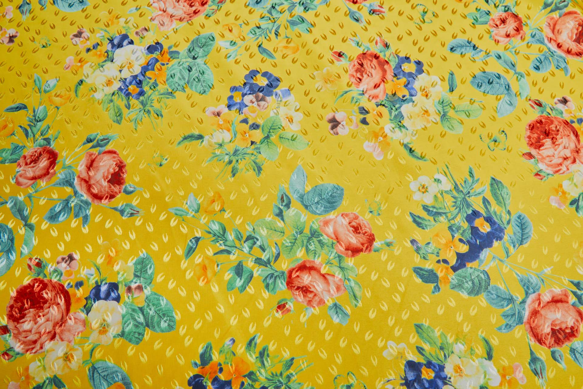 Floral Printed Jacquard - Yellow / Multi fabric, image 9 of 9
