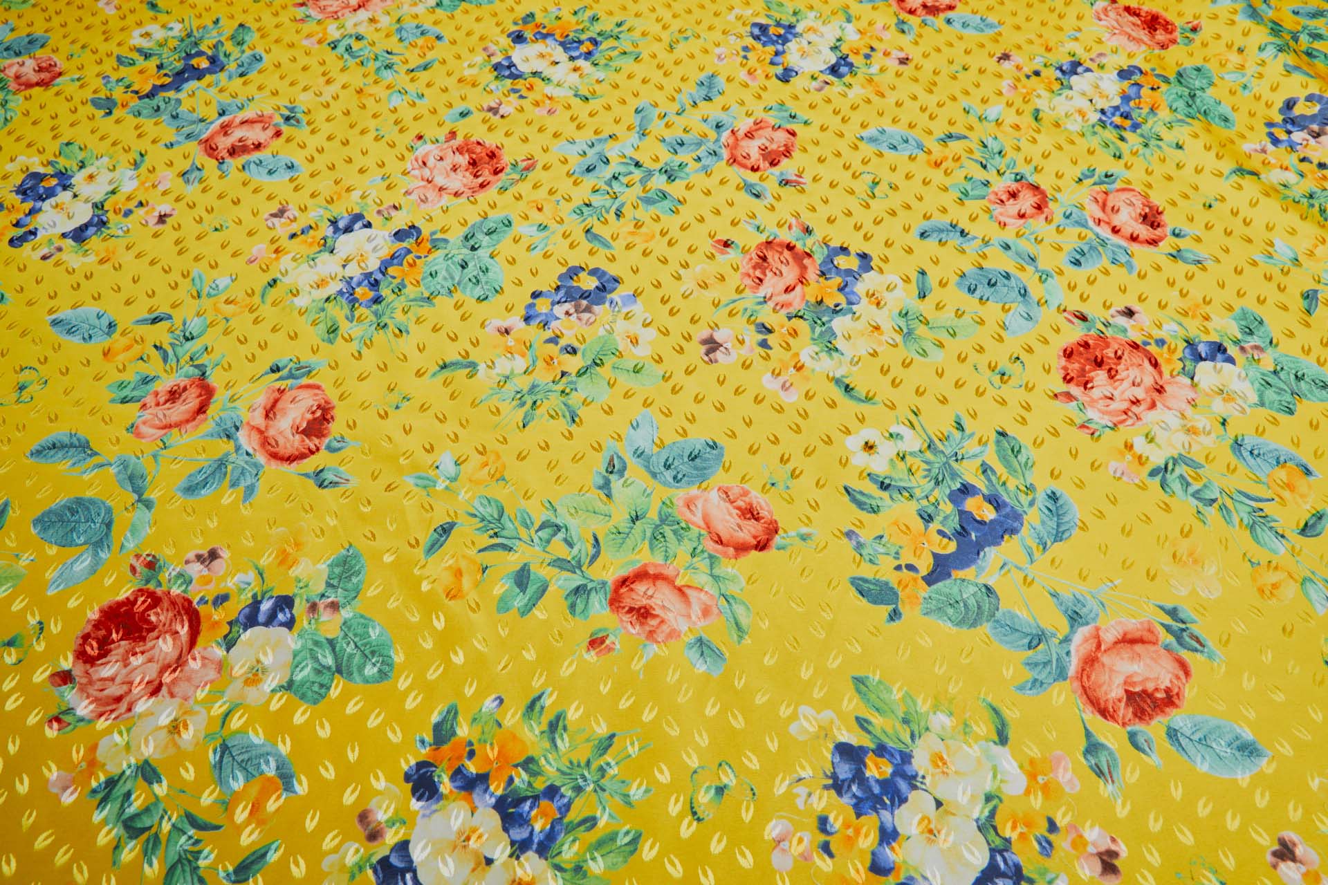 Floral Printed Jacquard - Yellow / Multi fabric, image 7 of 9