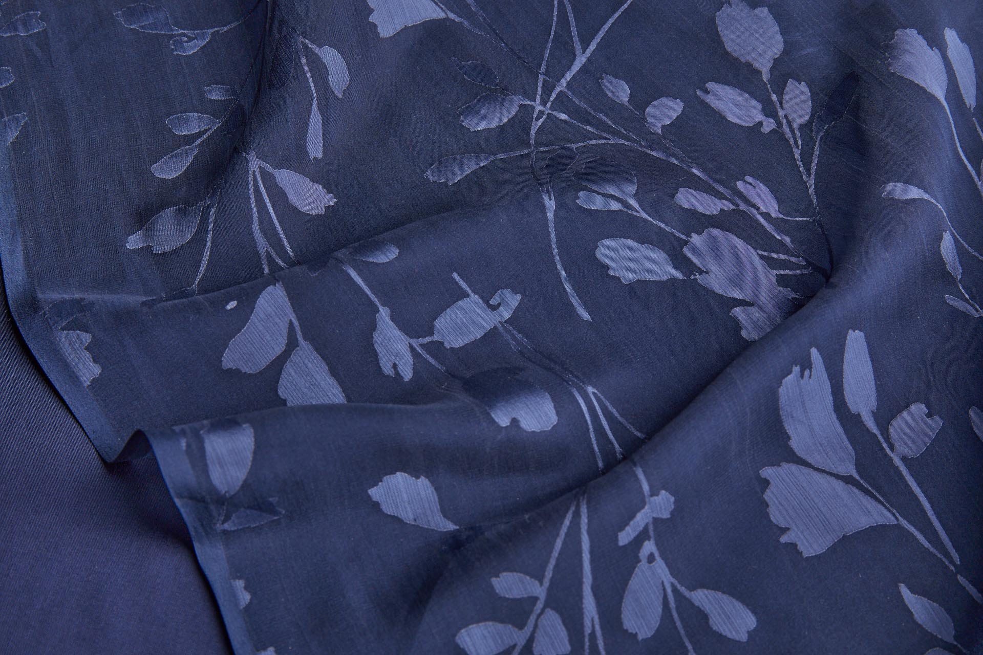 Navy on Navy Floral Silk Viscose Devore Burnout fabric, image 10 of 13