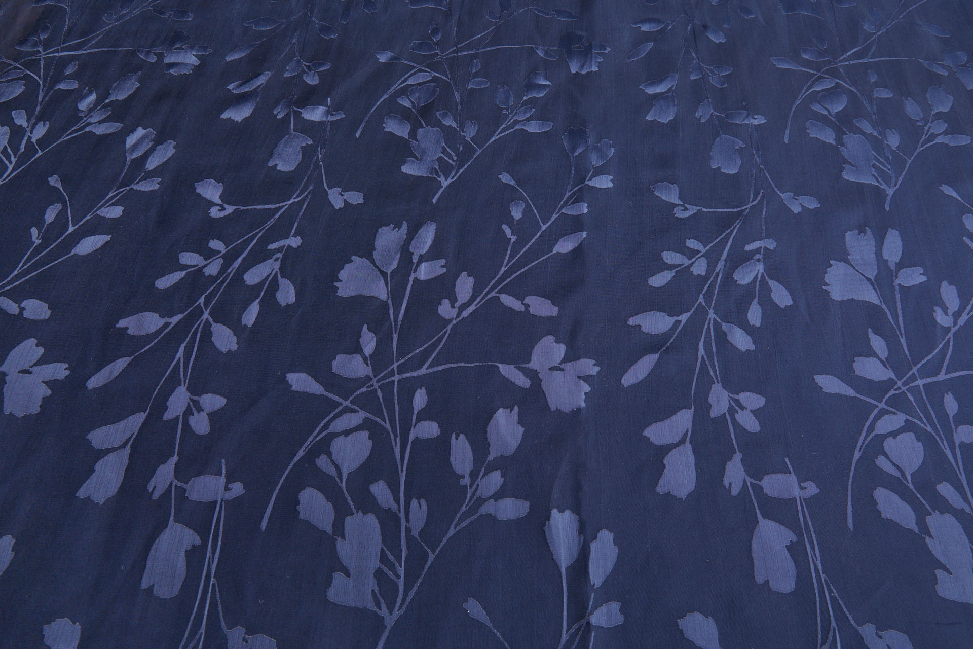 Navy on Navy Floral Silk Viscose Devore Burnout fabric, image 11 of 13