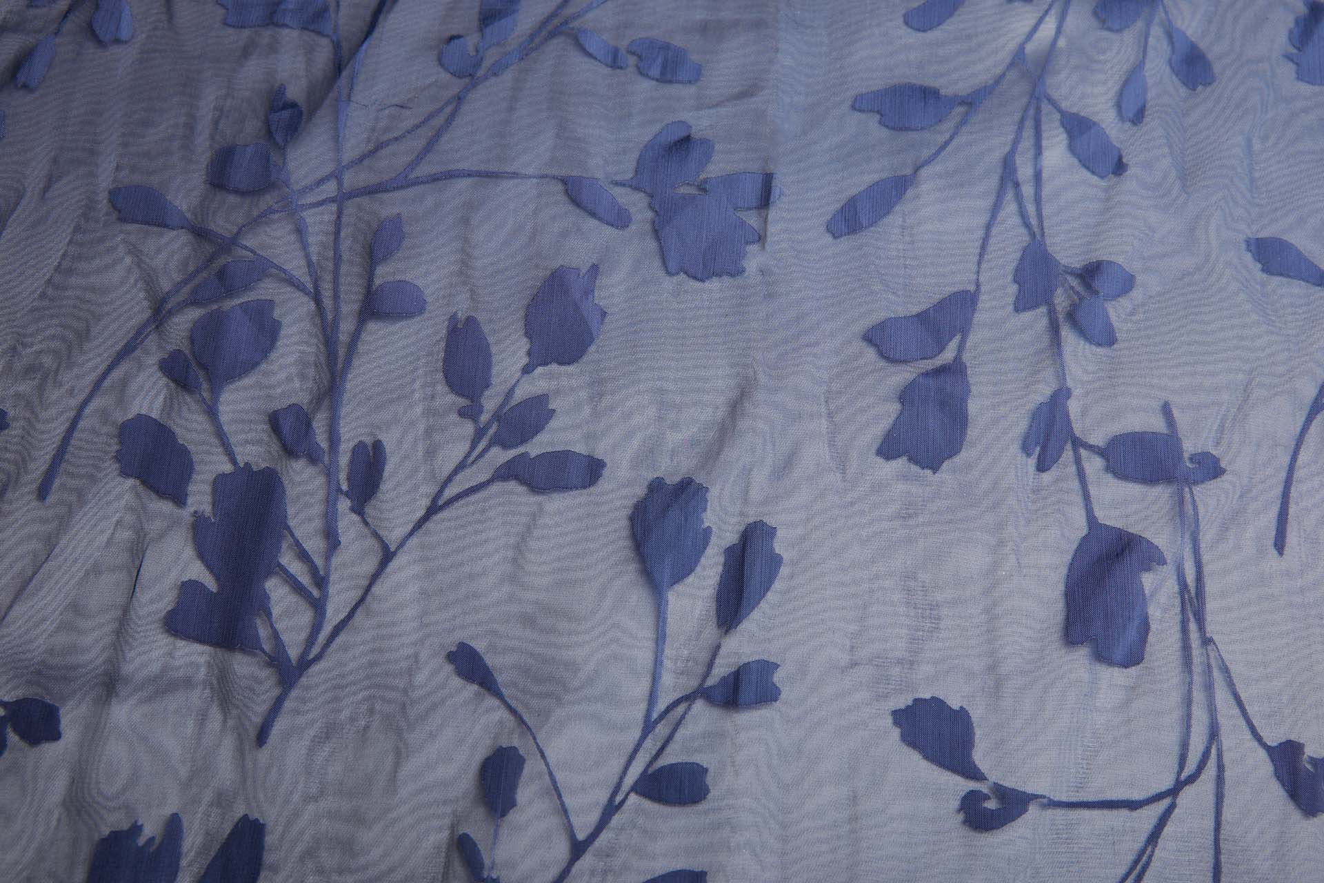 Navy on Navy Floral Silk Viscose Devore Burnout fabric, image 12 of 13