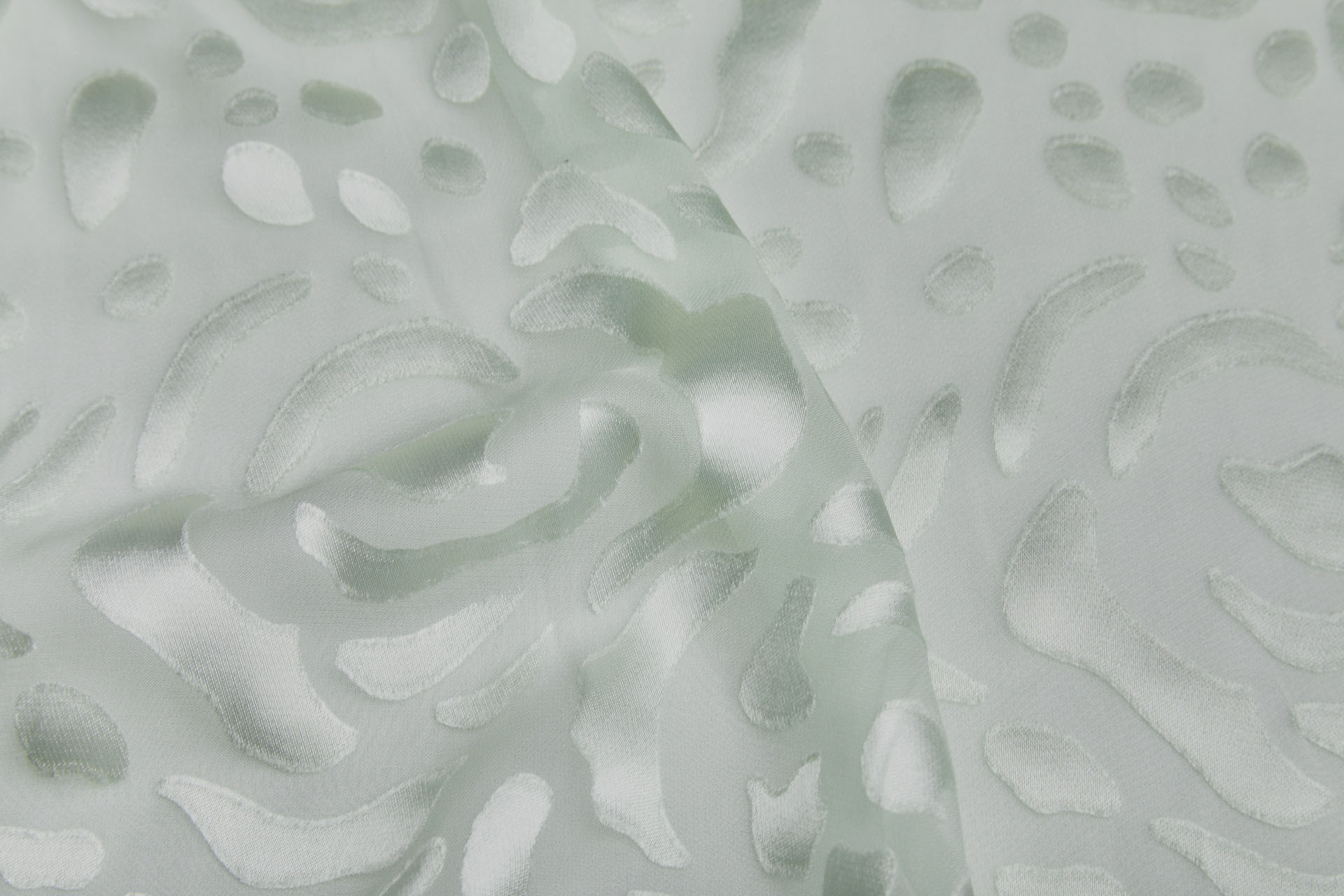 Contemporary Devore Burnout in Ice Green - 1.3m Piece fabric, image 3 of 8