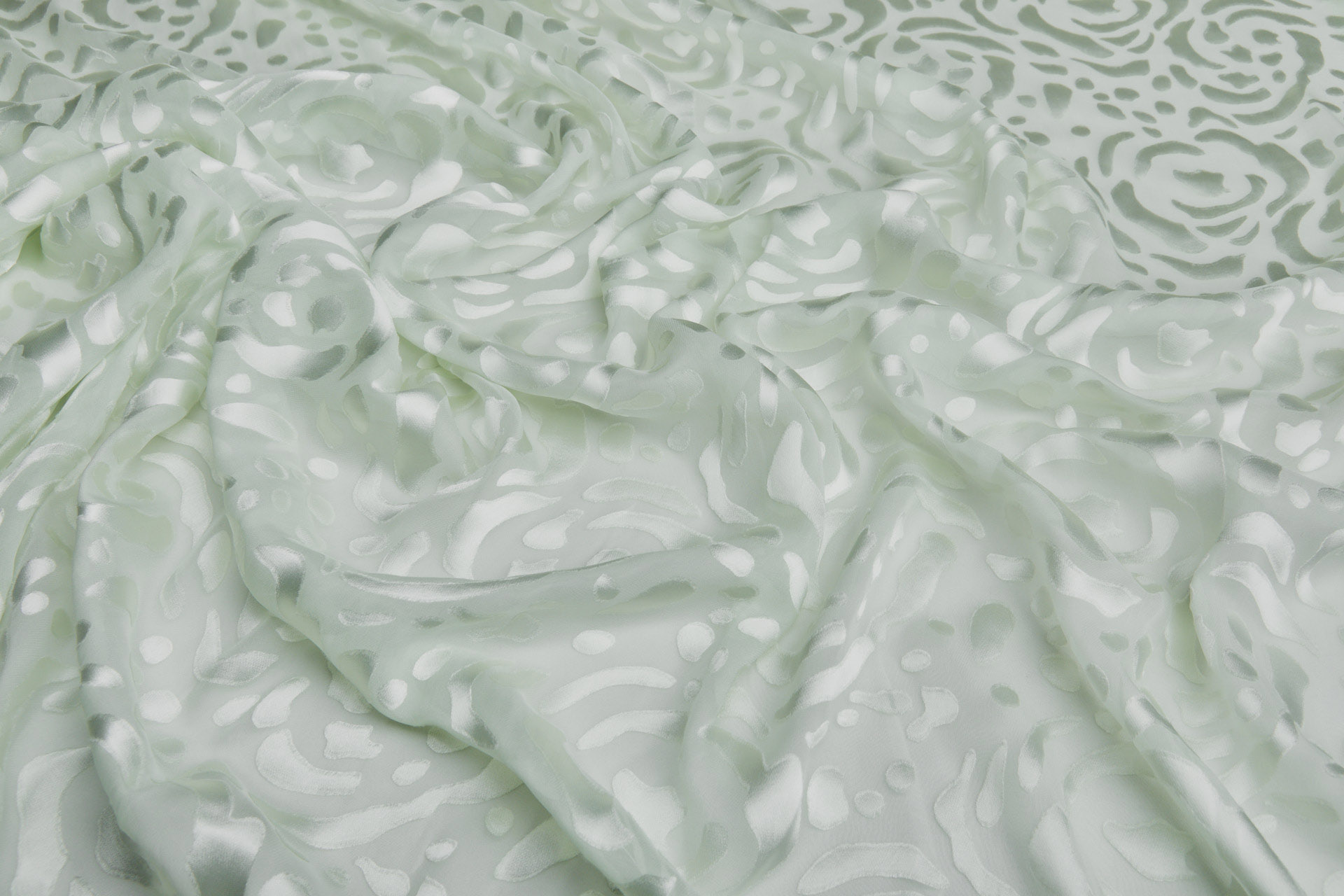 Contemporary Devore Burnout in Ice Green - 1.3m Piece fabric, image 2 of 8