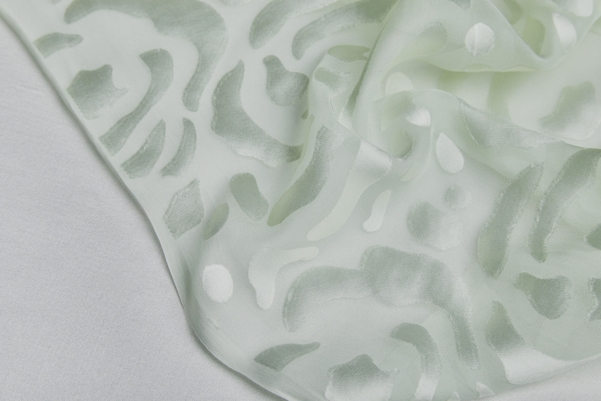 Contemporary Devore Burnout in Ice Green - 1.3m Piece fabric, image 4 of 8