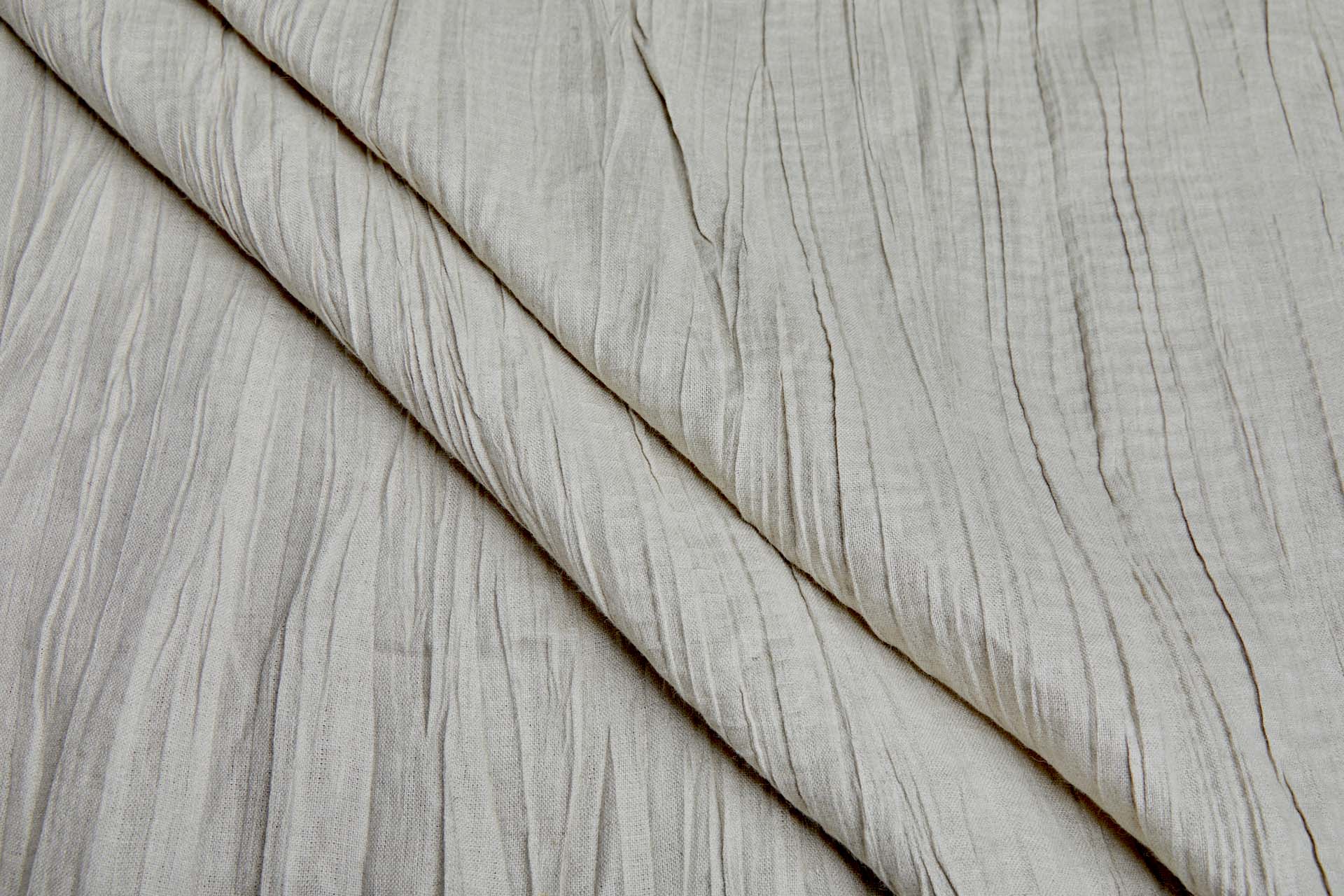 Irregular Broomstick Pleated Natural Linen fabric