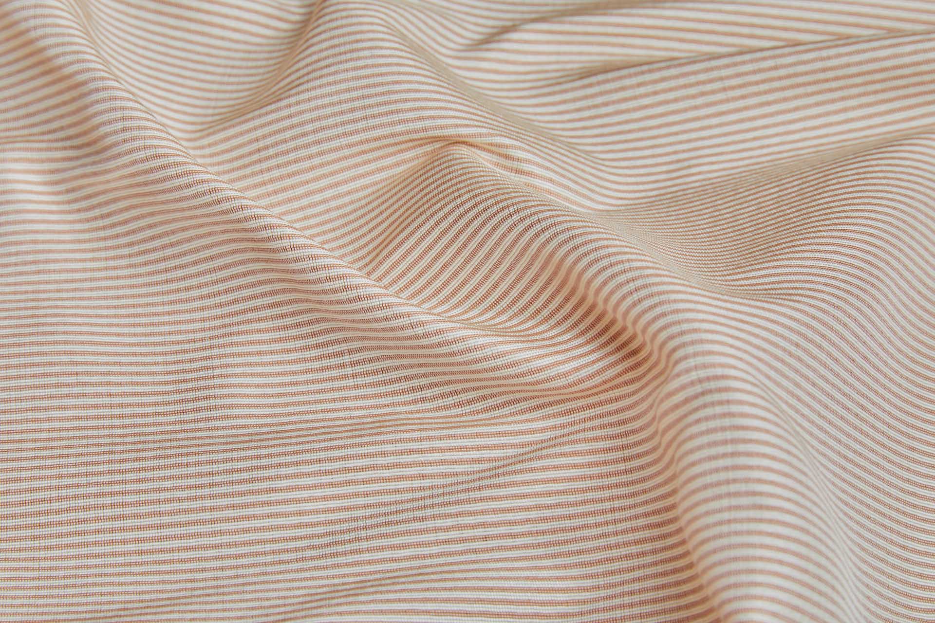 Silk, Cotton and Viscose Faille Taffeta in Cream / Terracotta fabric, image 2 of 6