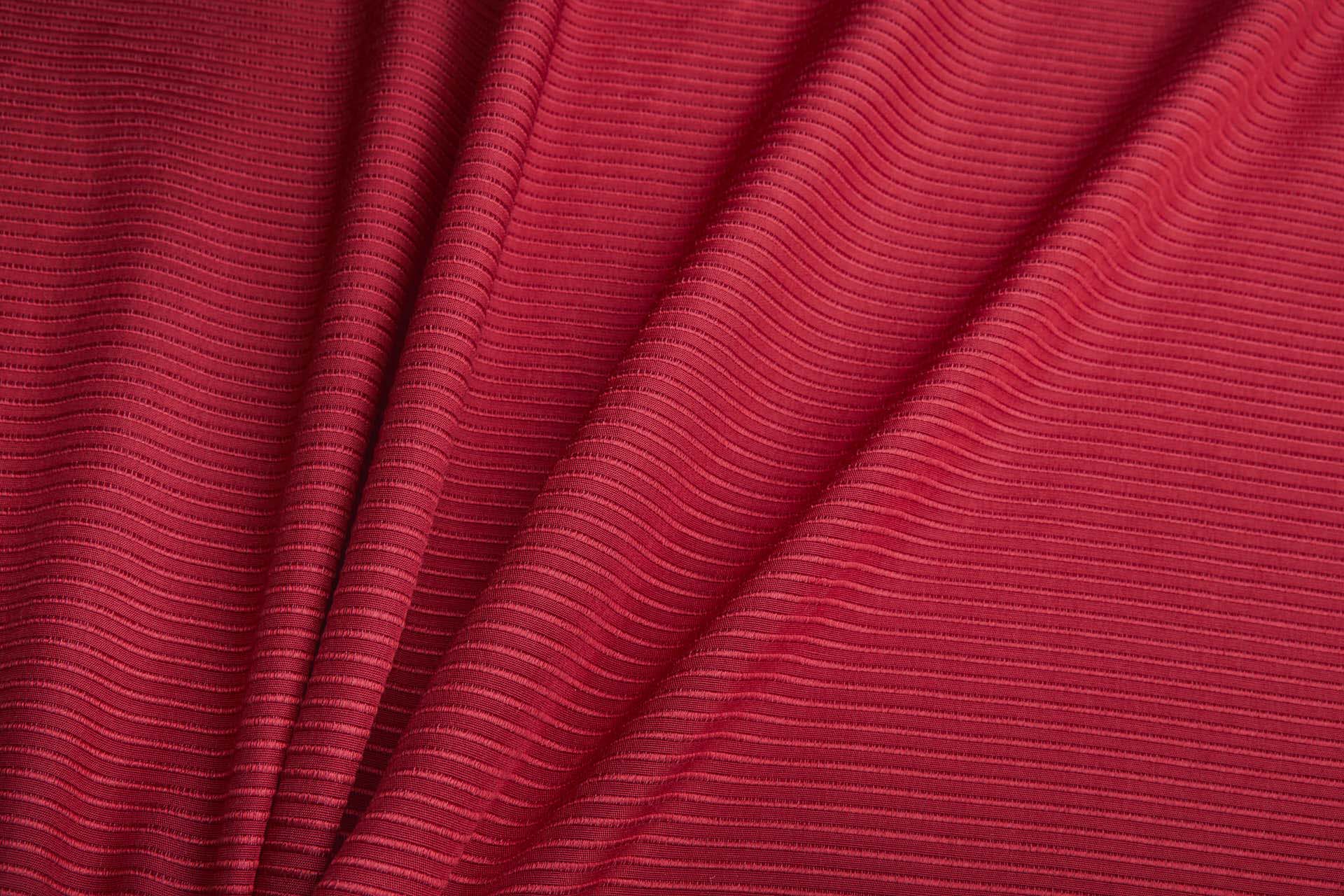 Vintage Wide Rib Ottoman - Red fabric, image 4 of 7