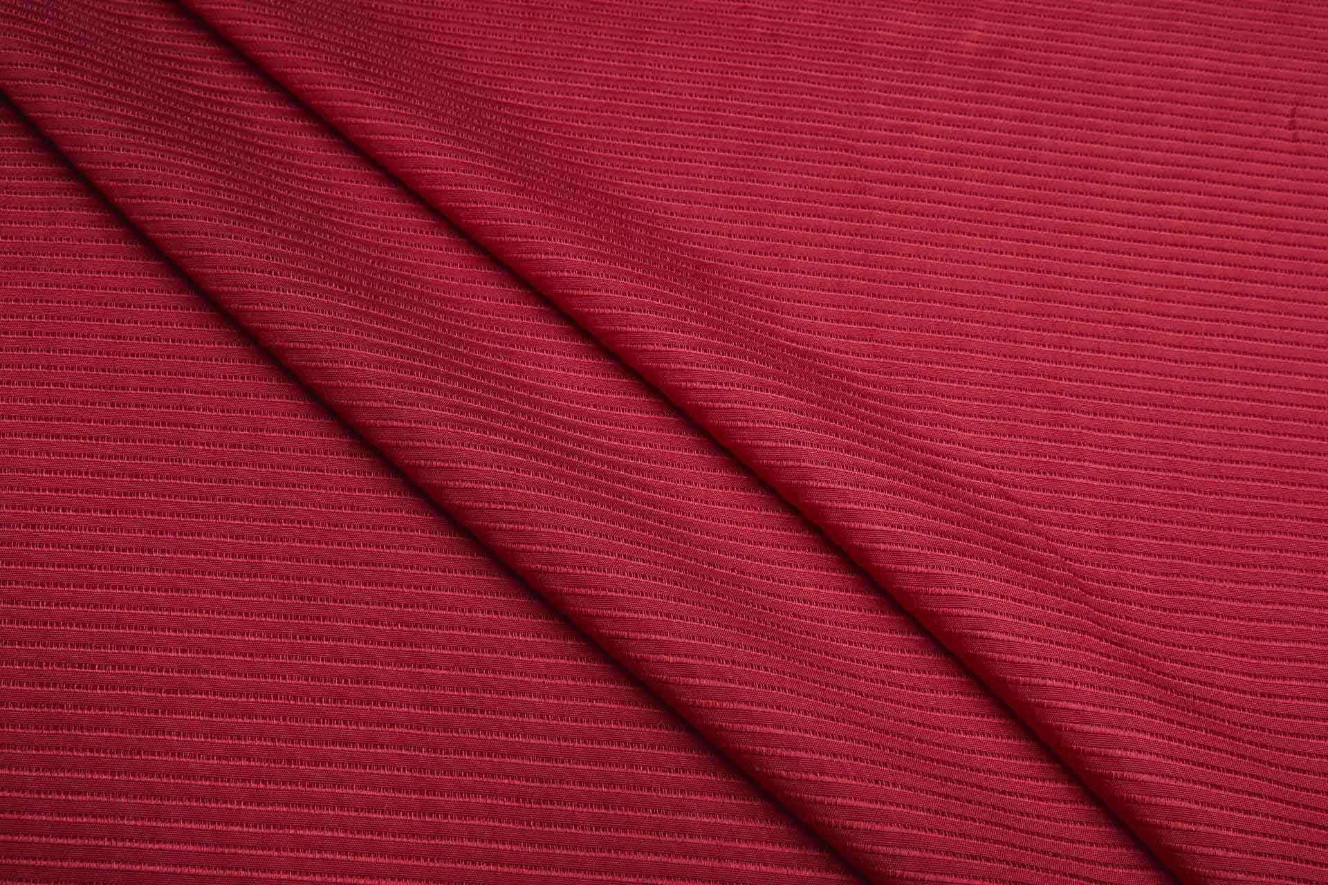 Vintage Wide Rib Ottoman - Red fabric, image 3 of 7