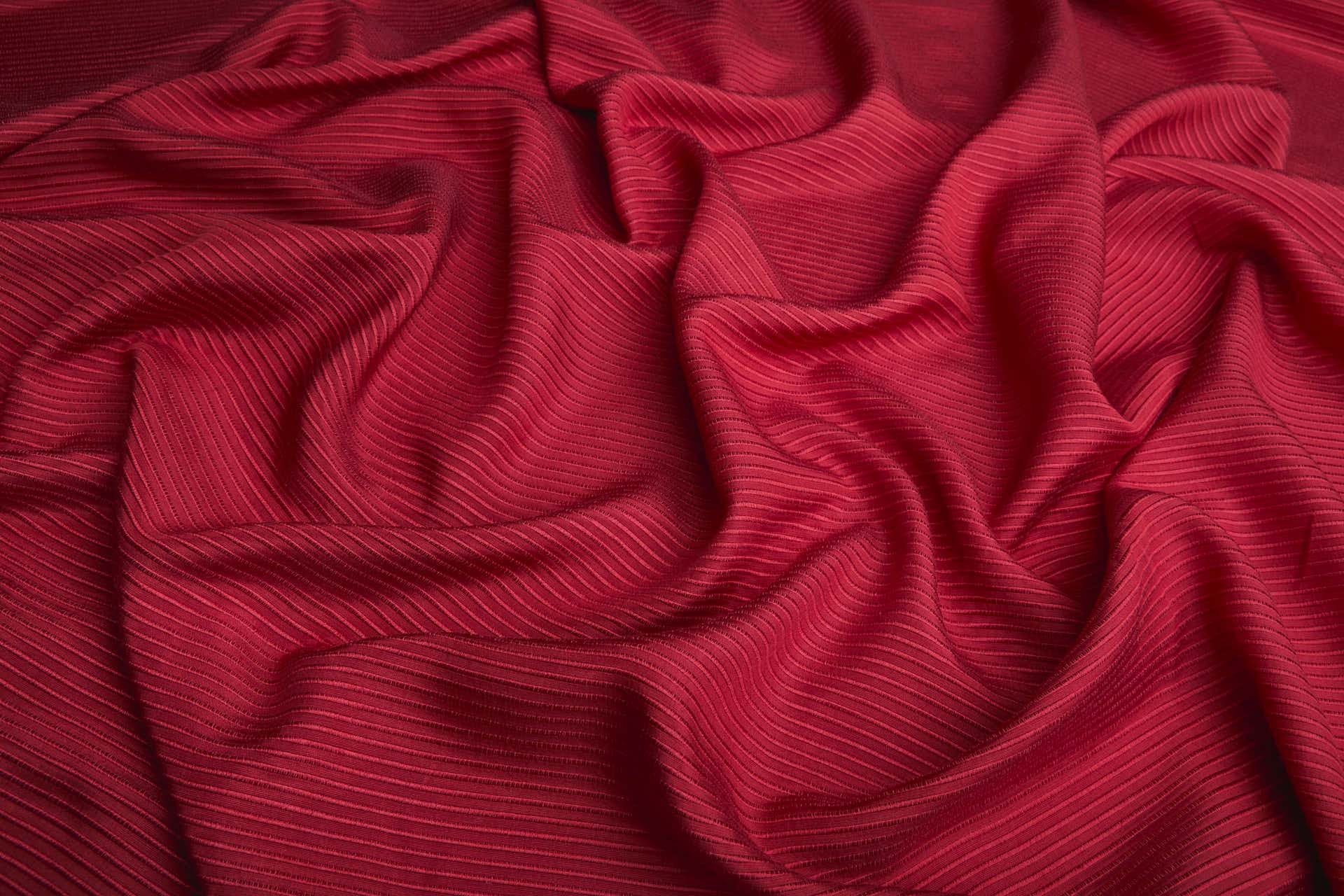 Vintage Wide Rib Ottoman - Red fabric, image 5 of 7