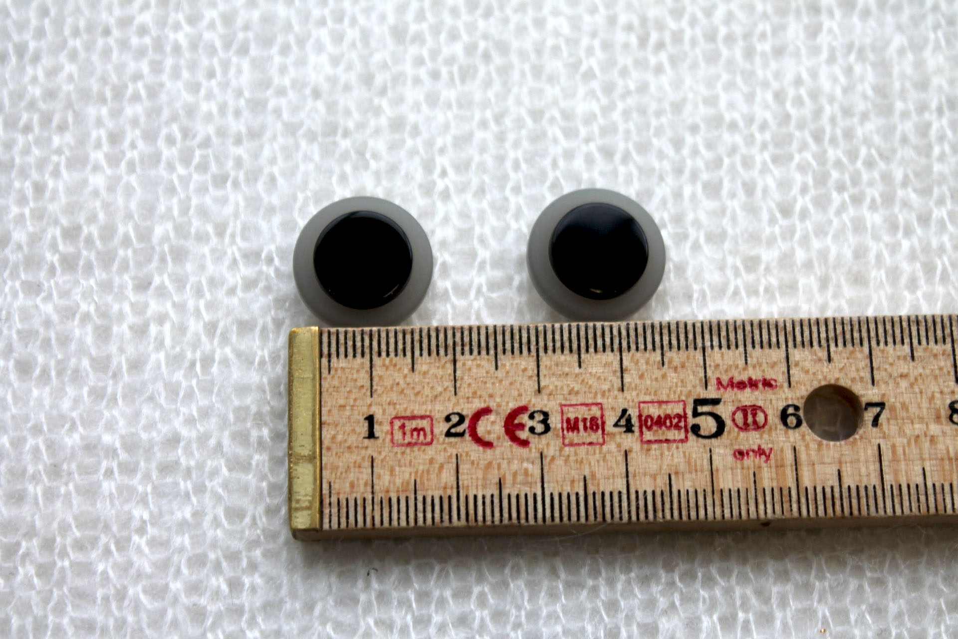 Black and Grey Round Resin Button - 1.5cm, image 3 of 4