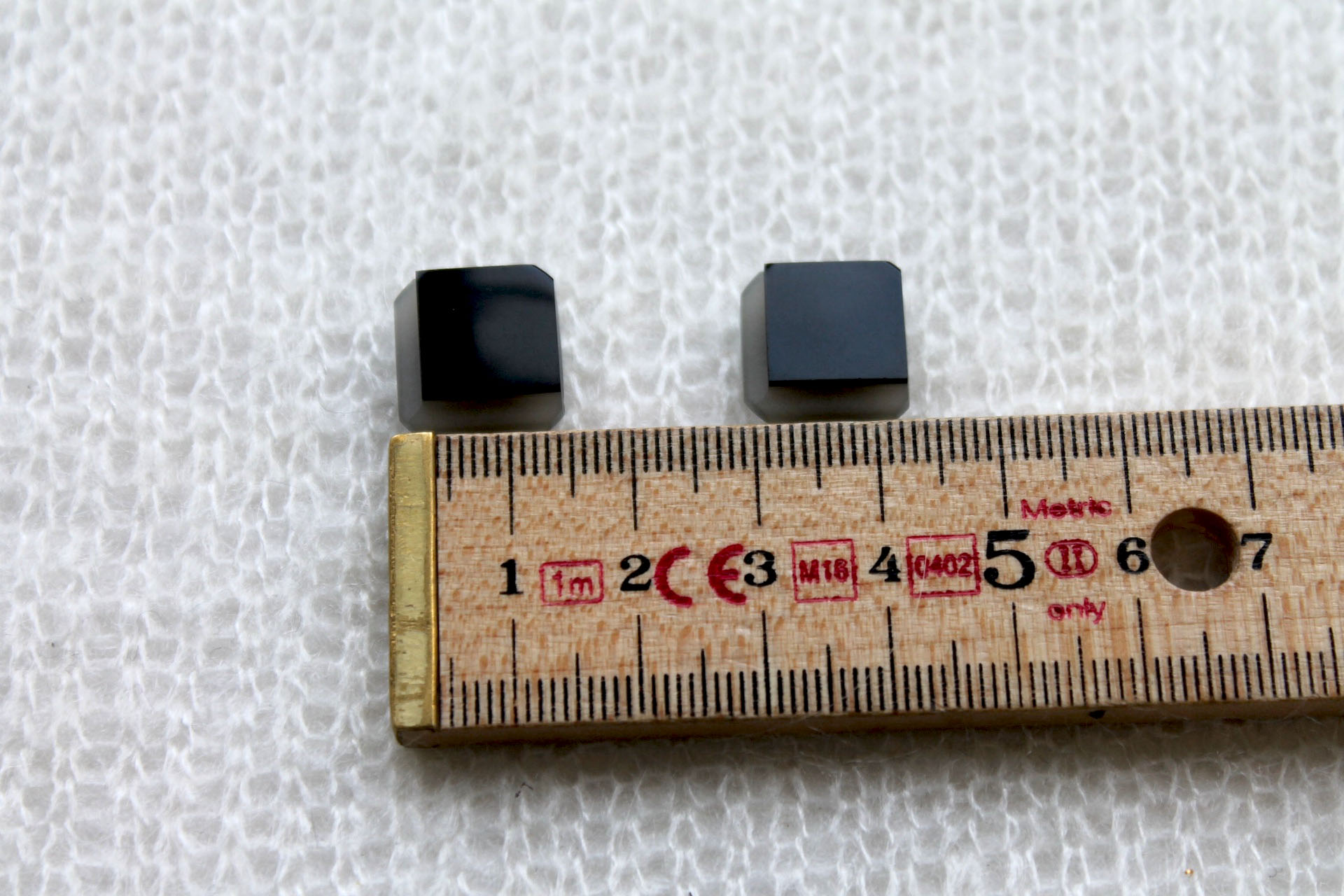 Black and Grey Square Resin Button - 1.5cm, image 4 of 4