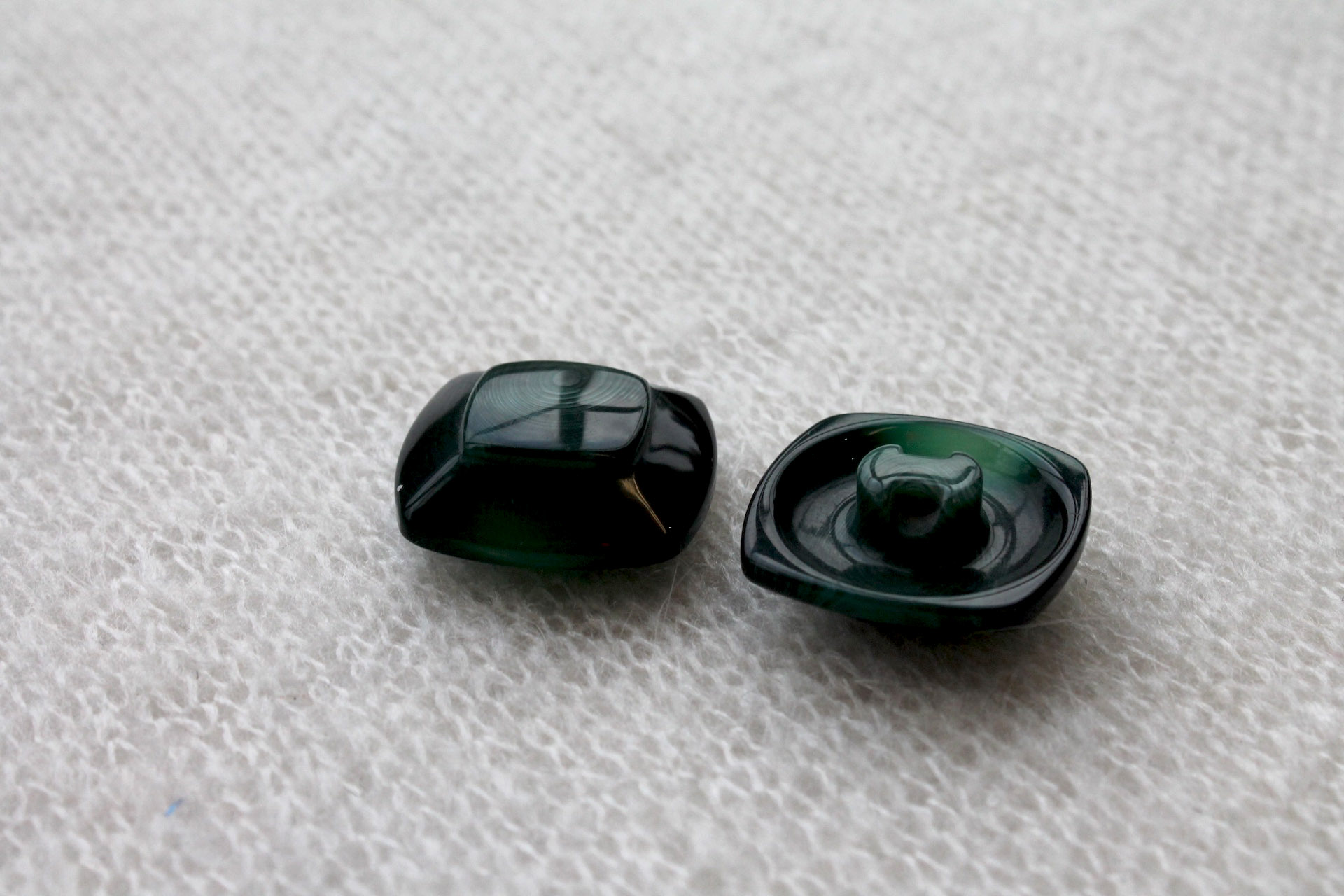 Dark Green Marbled Resin Button - 2.7cm, image 3 of 4