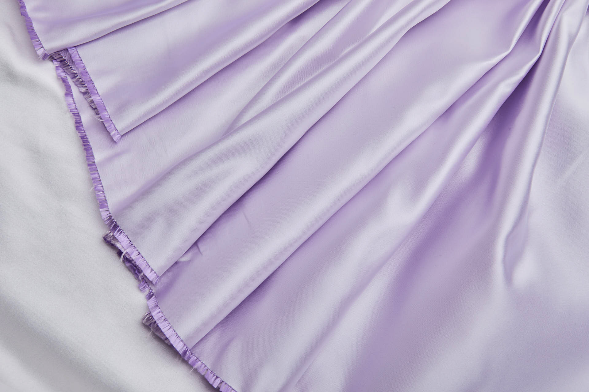 French Double Sided Acetate Duchess Satin - Ivory shot Lilac fabric, image 2 of 10