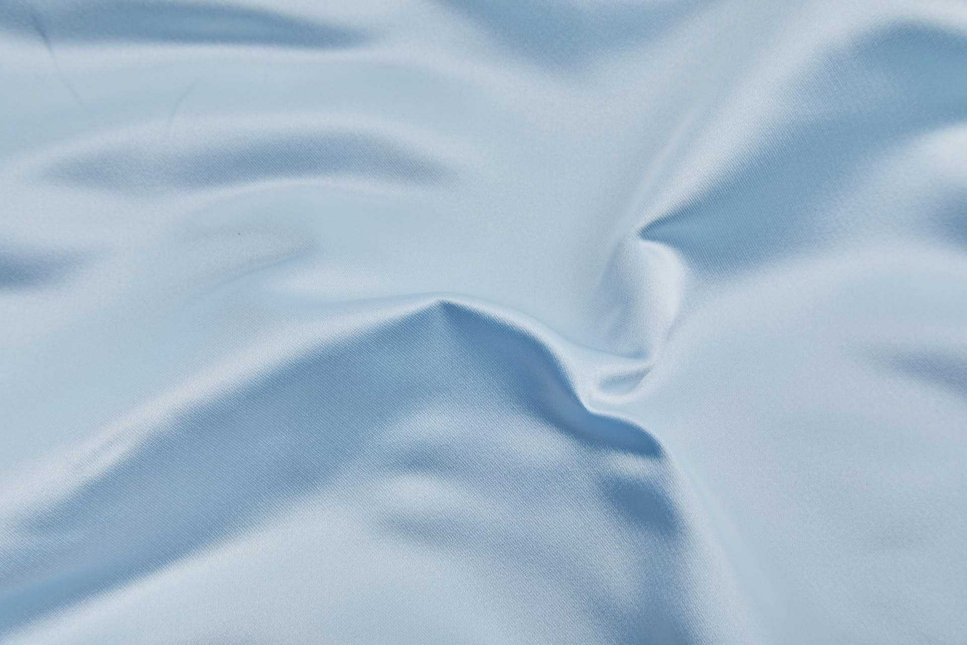 French Double Sided Acetate Duchess Satin - Ivory shot Sky Blue fabric, image 10 of 10