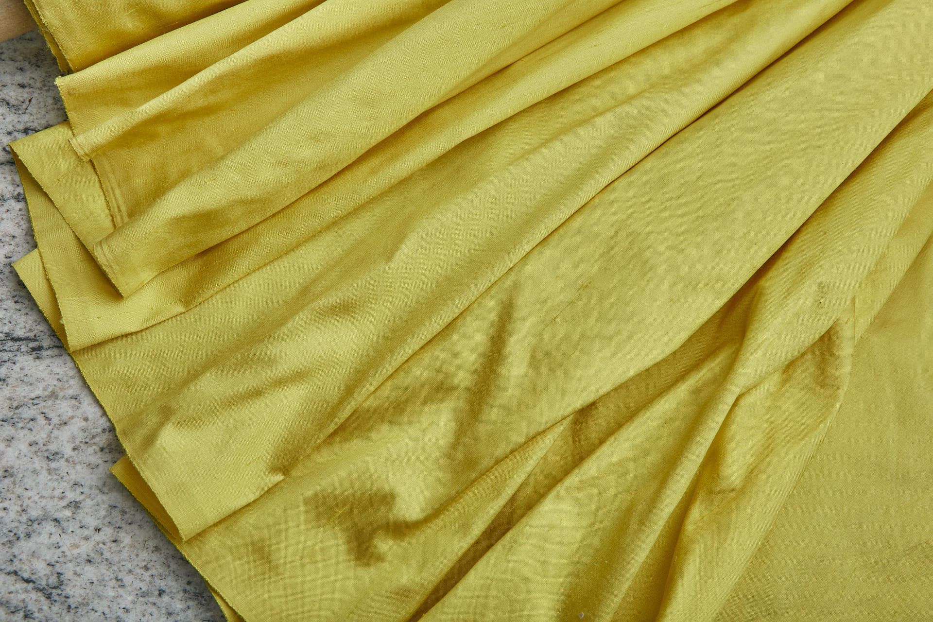 Silk Dupion - Bright Yellow fabric, image 6 of 7