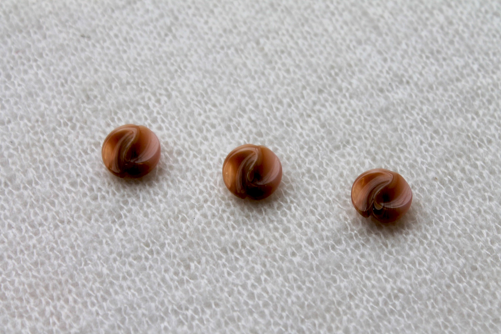 Coral/Taupe Marbled Resin Button - 1.5cm