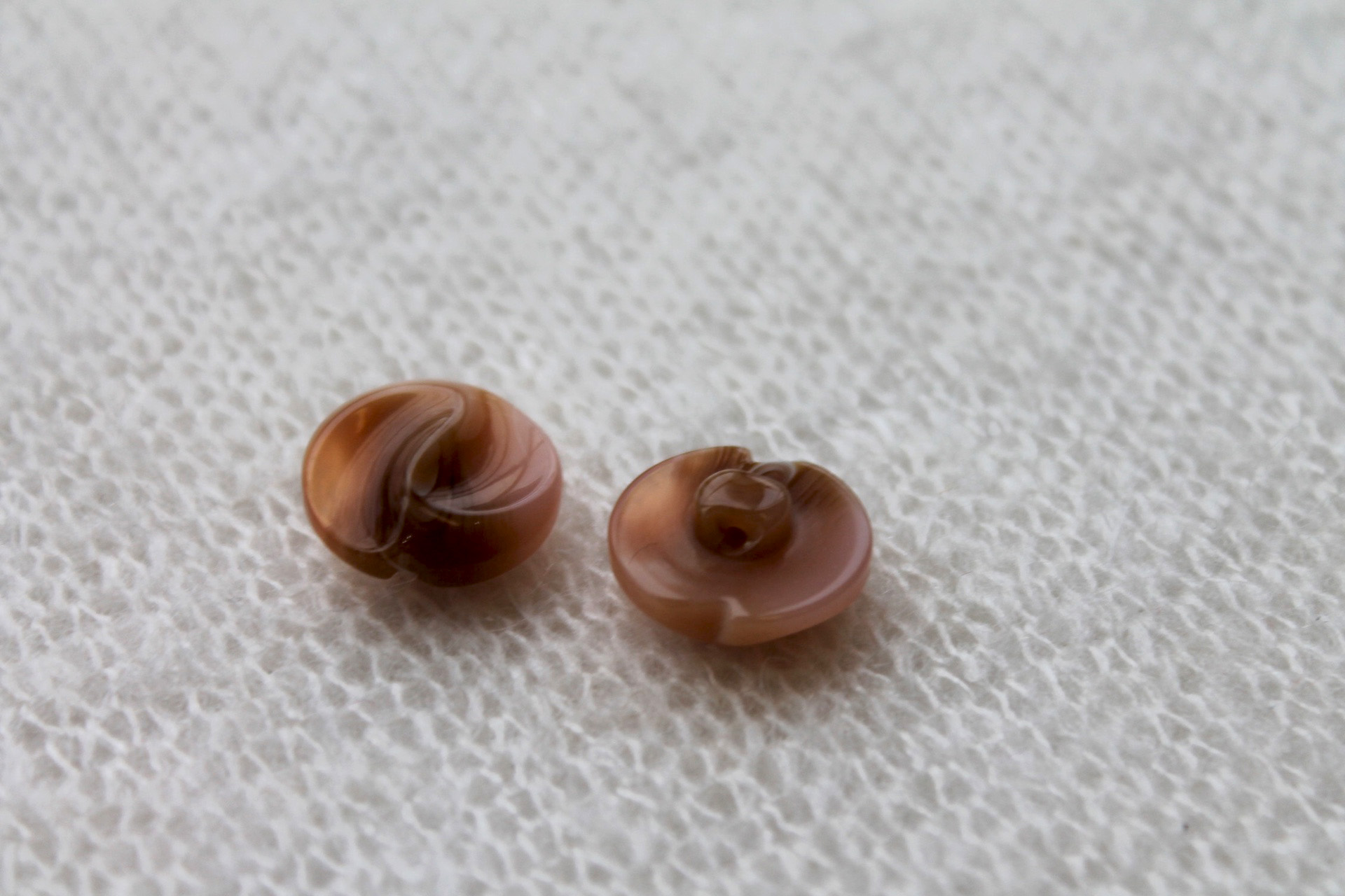 Coral/Taupe Marbled Resin Button - 1.5cm, image 3 of 4