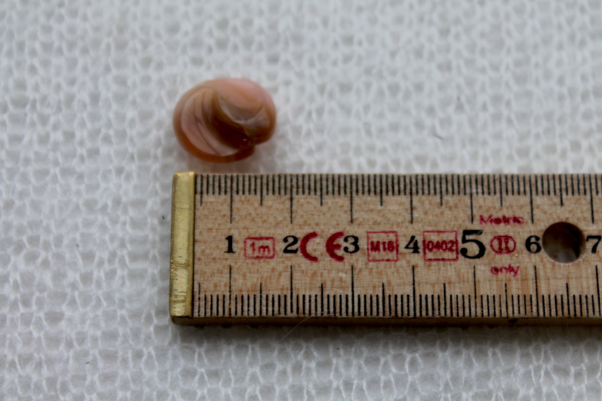 Coral/Taupe Marbled Resin Button - 1.5cm, image 4 of 4