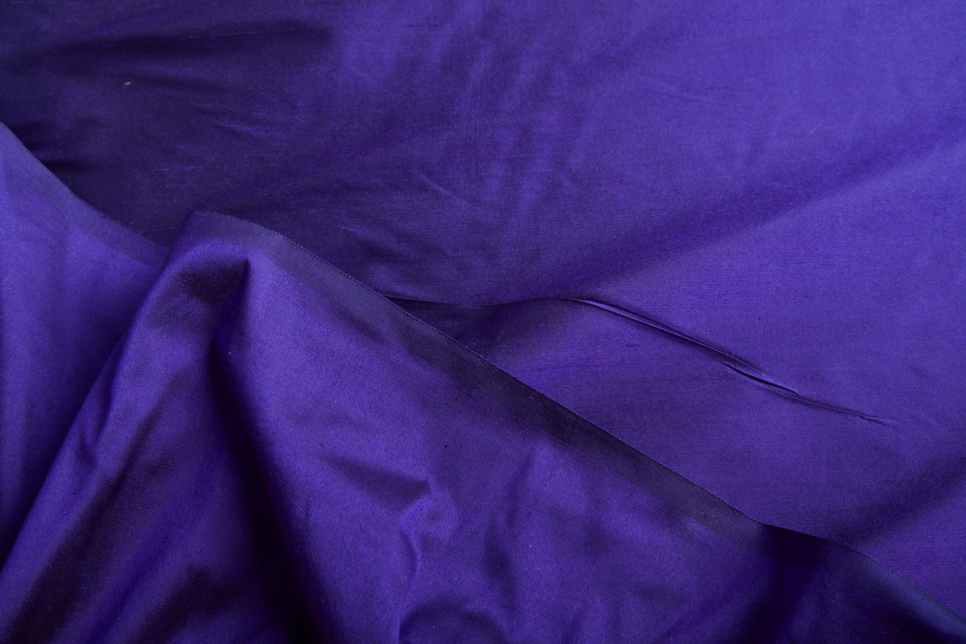 Silk Dupion - Indigo Purple shot Black fabric, image 3 of 6