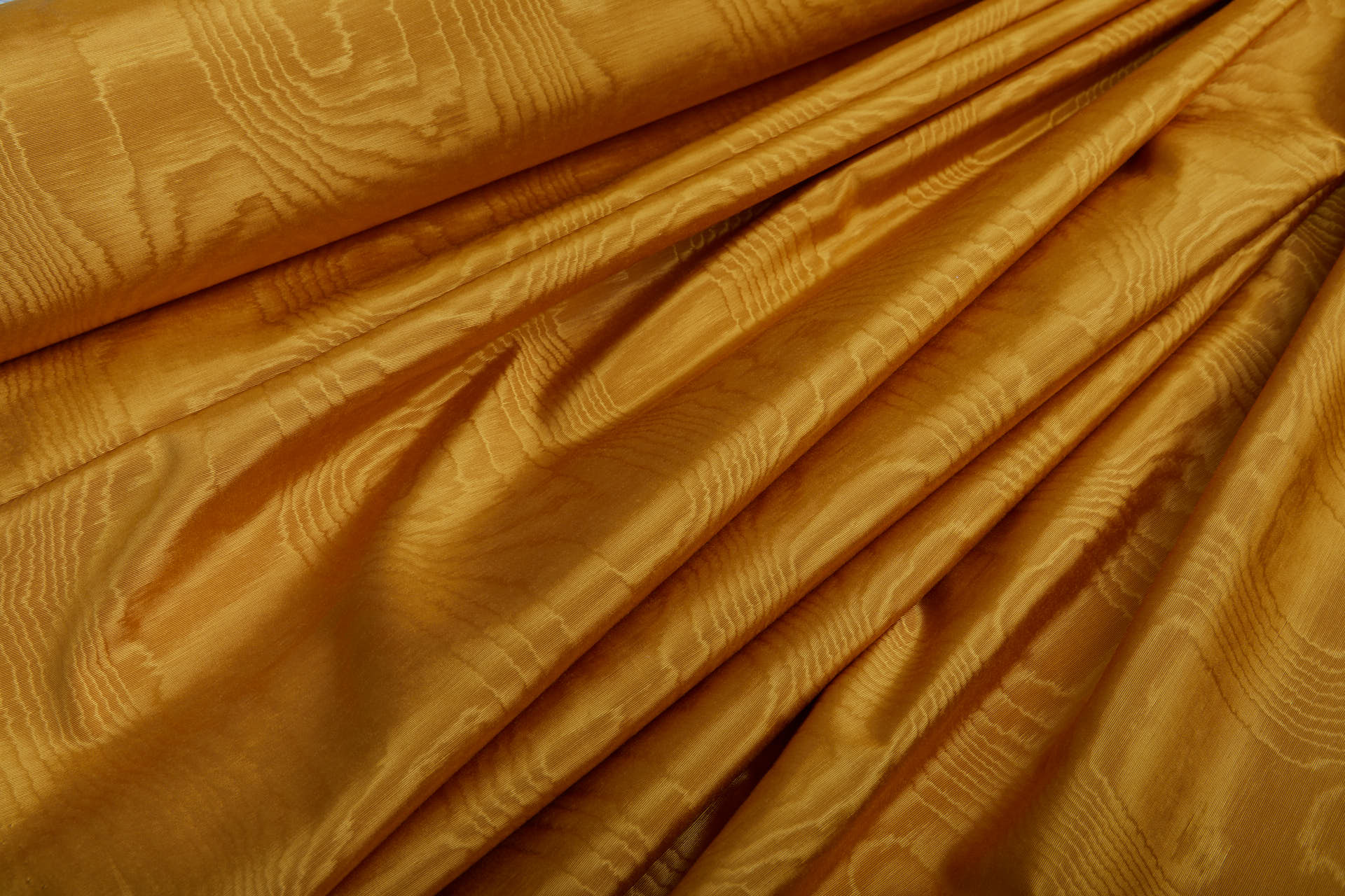 Limited Stock Moire Grosgrain - Turmeric Gold fabric, image 9 of 10