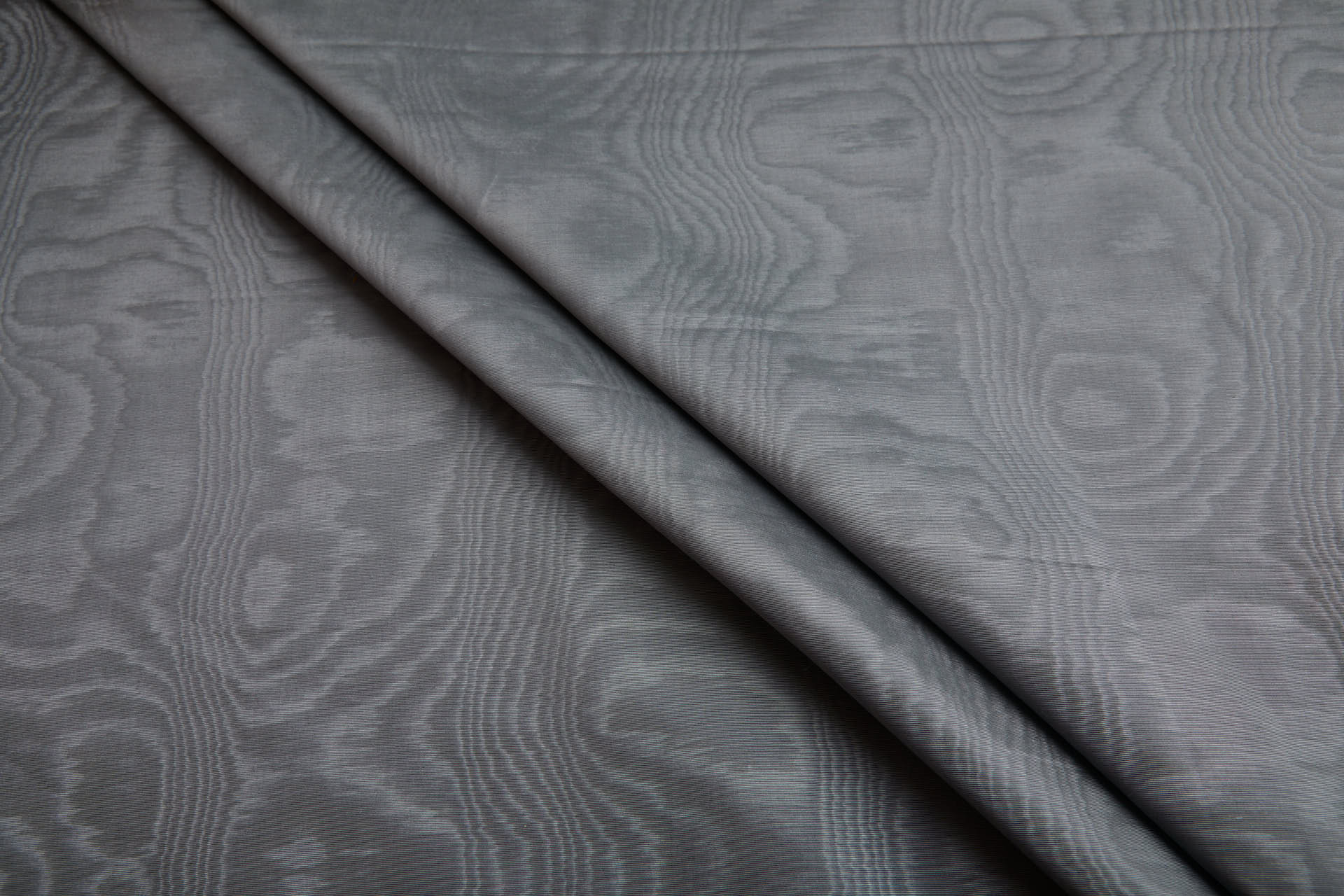 Limited Stock Moire Grosgrain - Steel Grey fabric, image 3 of 9