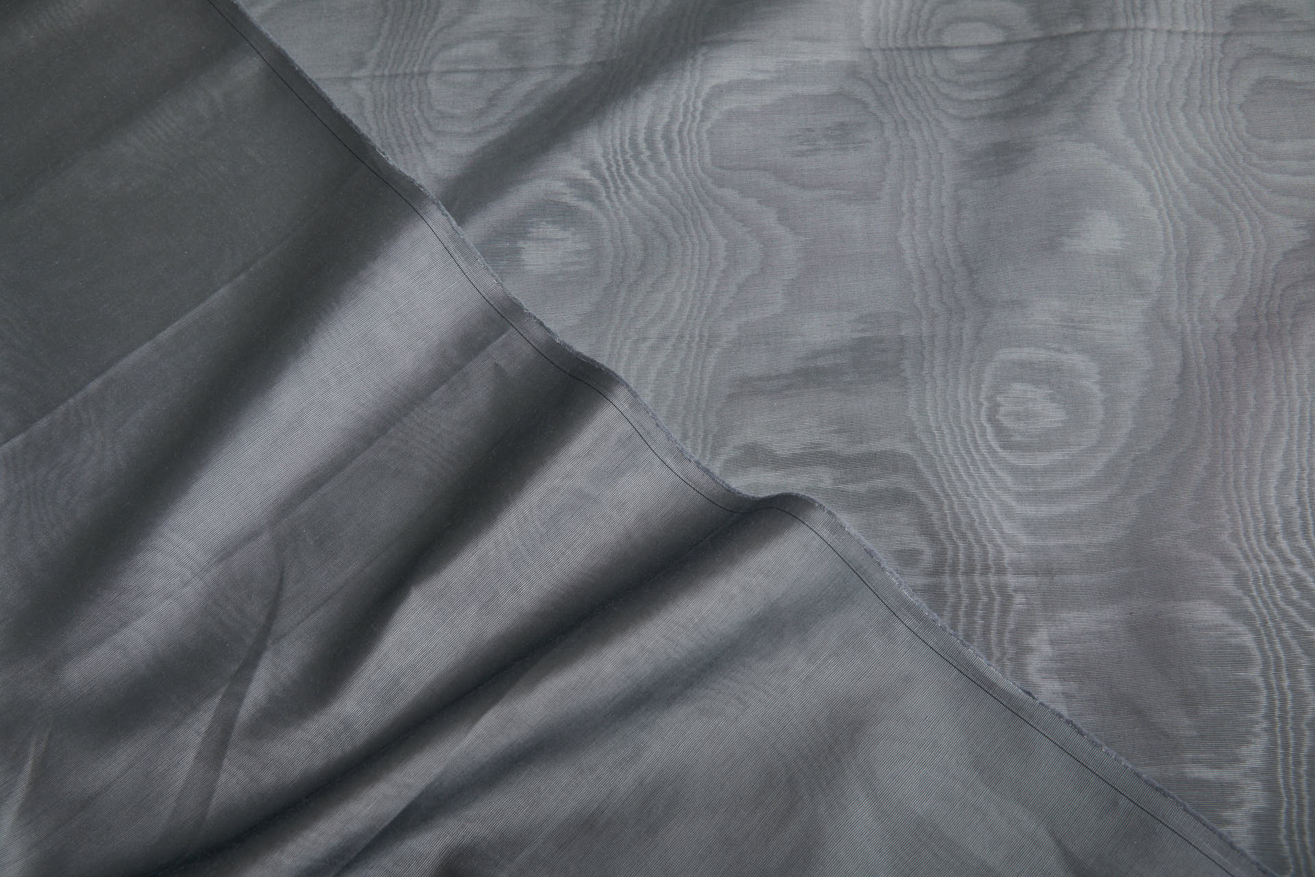 Limited Stock Moire Grosgrain - Steel Grey fabric, image 8 of 9