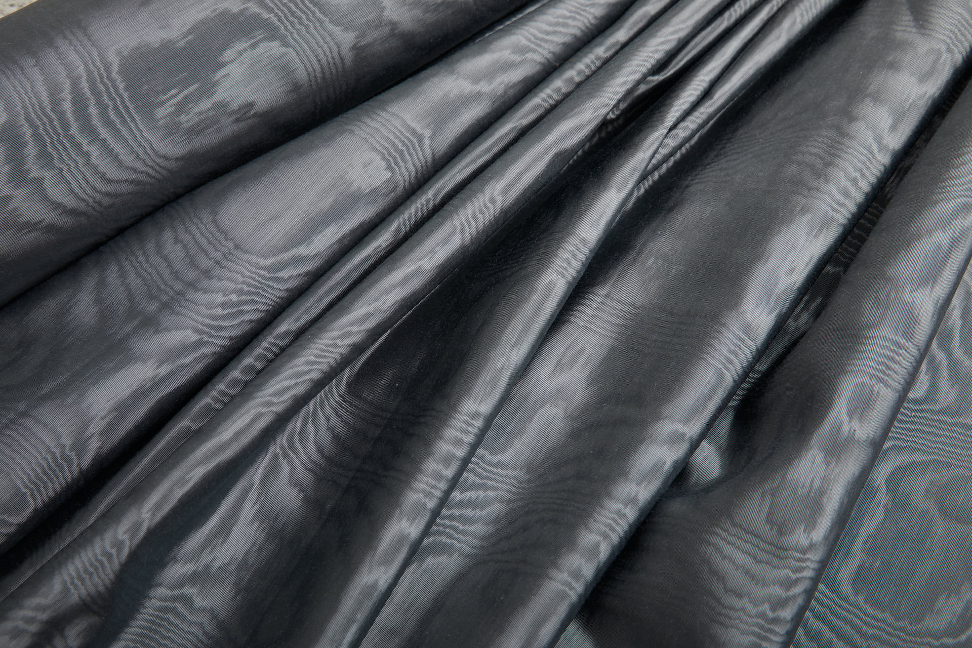 Limited Stock Moire Grosgrain - Steel Grey fabric, image 6 of 9