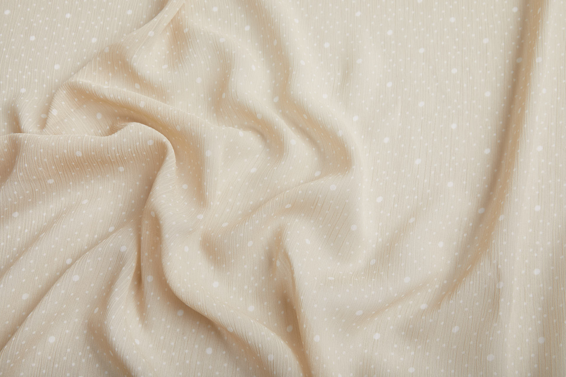 Dotty Crinkle Chiffon - Clay and Ivory fabric, image 4 of 9