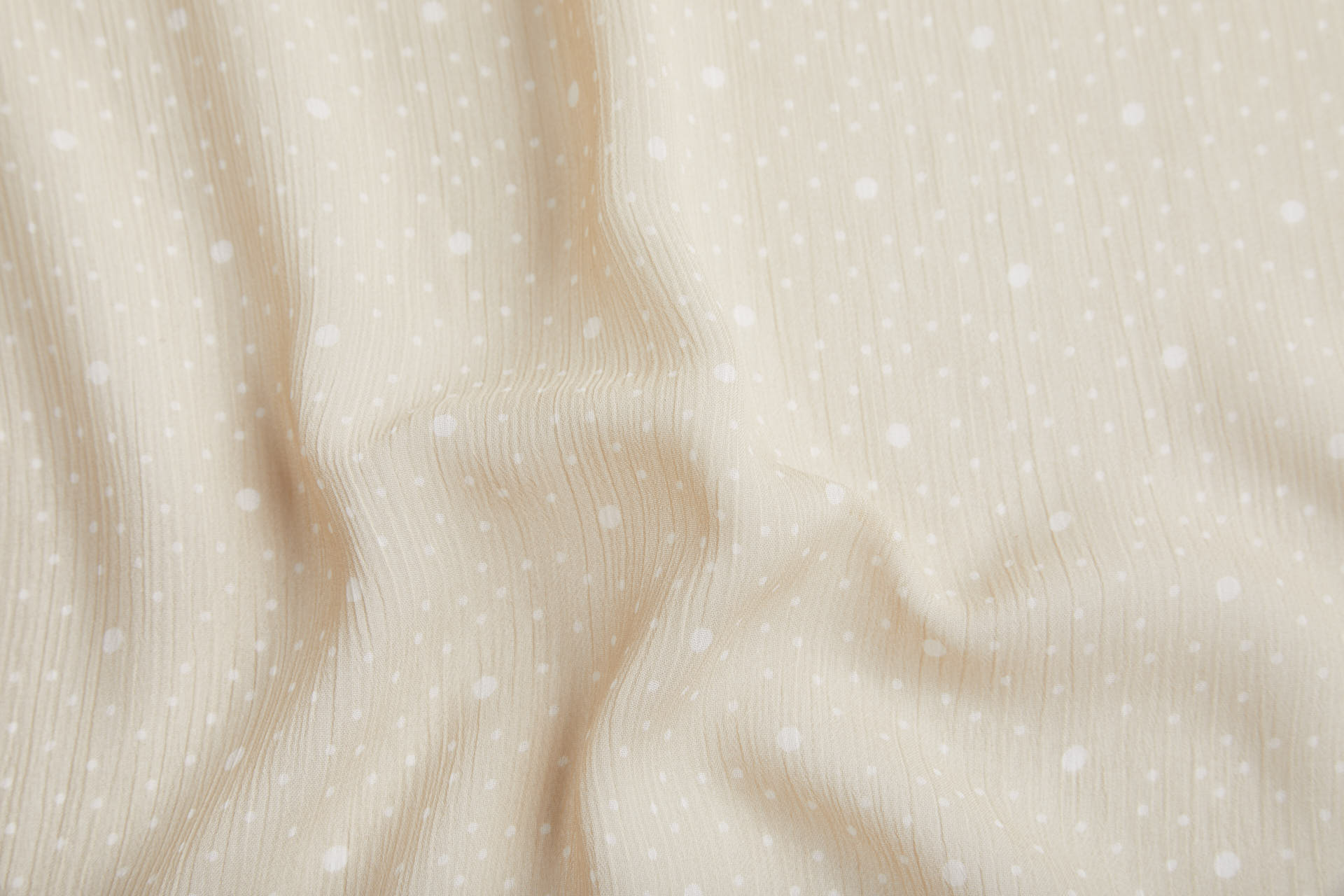 Dotty Crinkle Chiffon - Clay and Ivory fabric, image 6 of 9