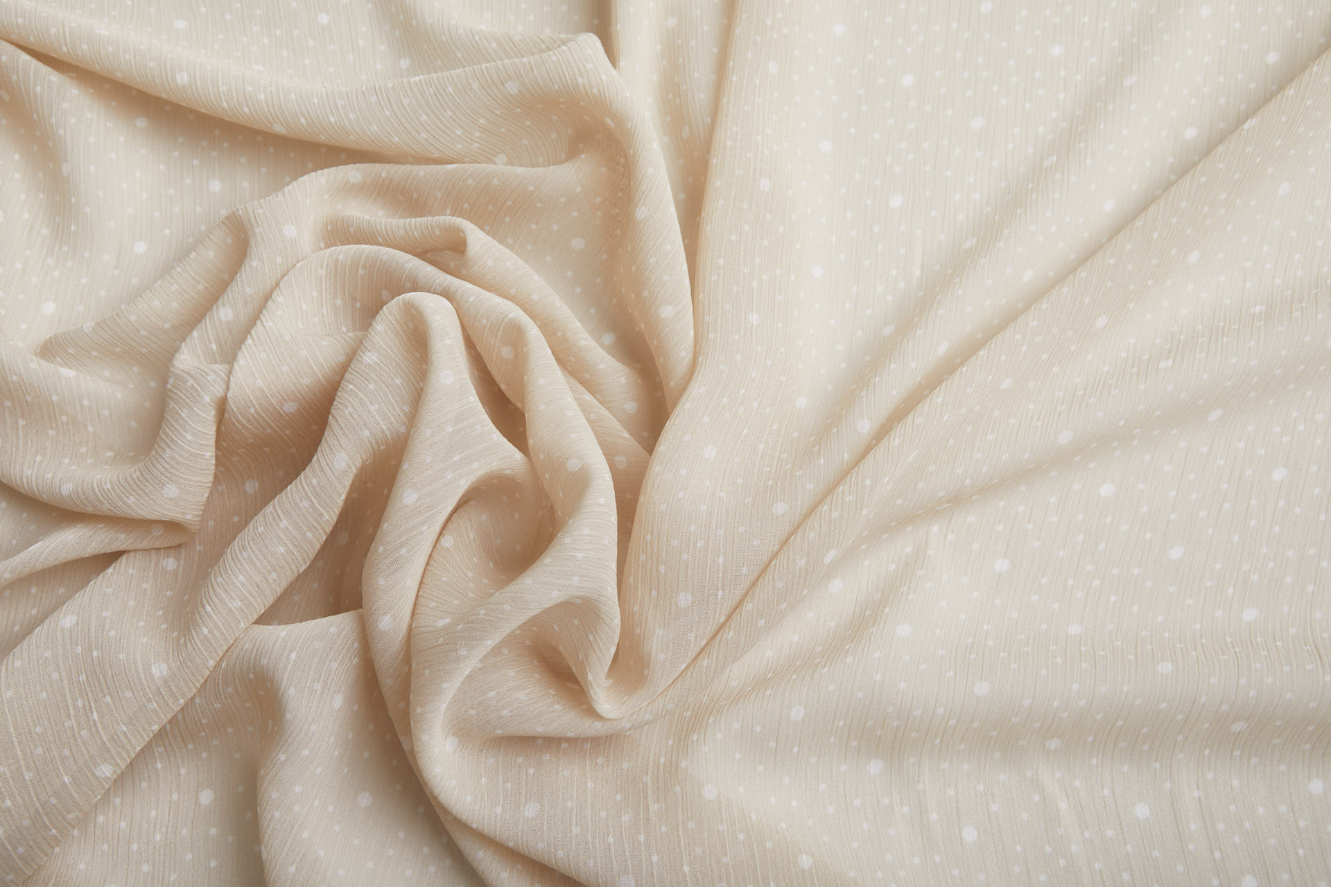 Dotty Crinkle Chiffon - Clay and Ivory fabric, image 7 of 9