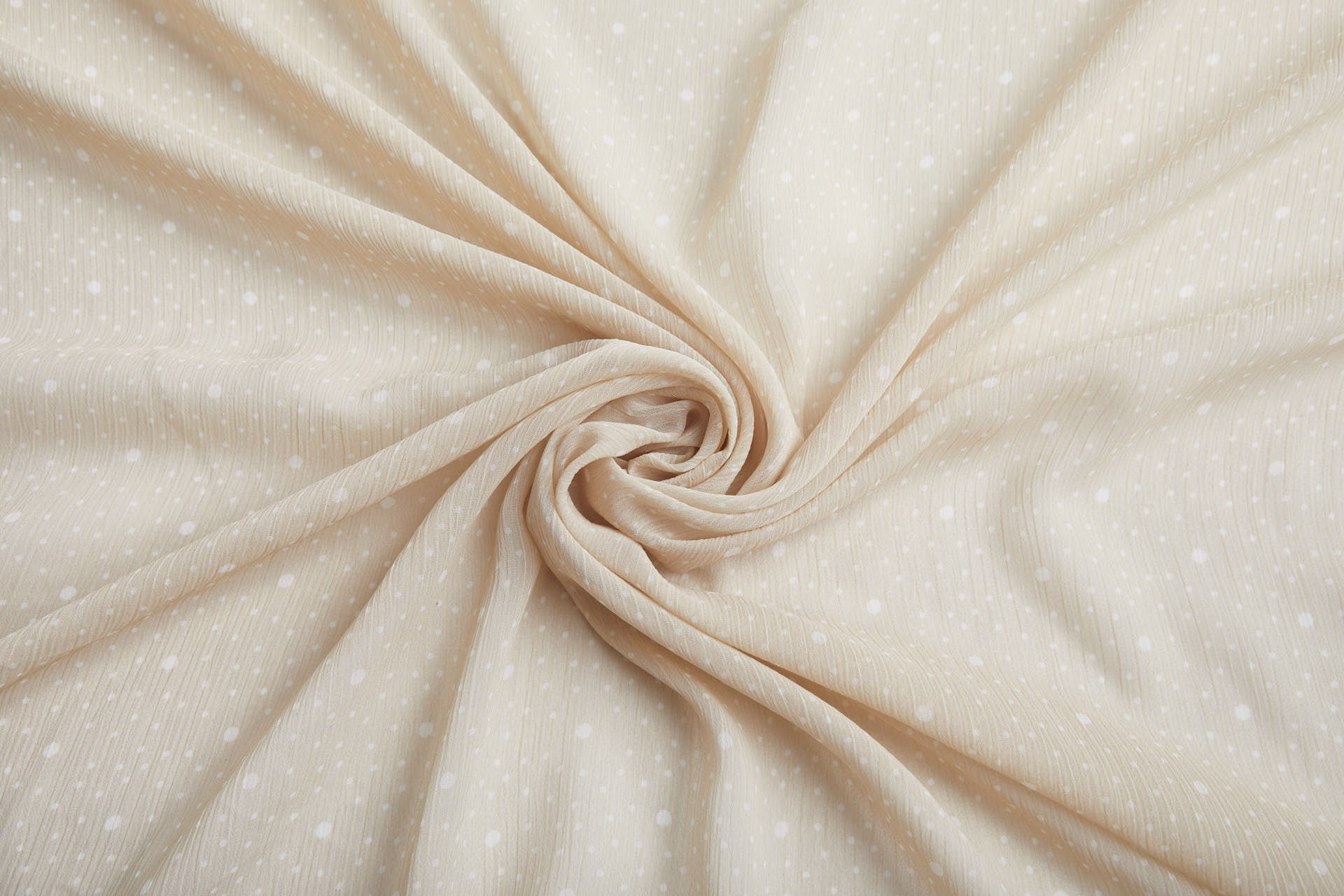 Dotty Crinkle Chiffon - Clay and Ivory fabric