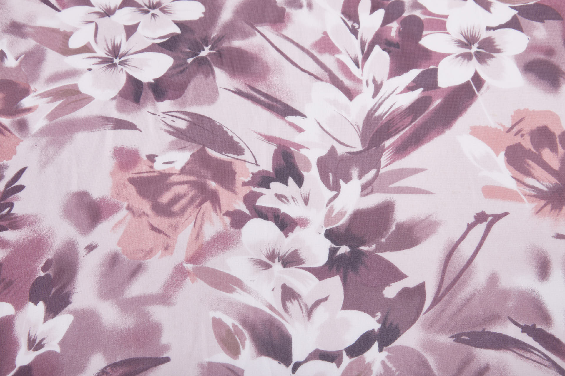 Watercolour Floral Print Chiffon - Mauve, Lilac, Pink and Ivory fabric, image 9 of 11